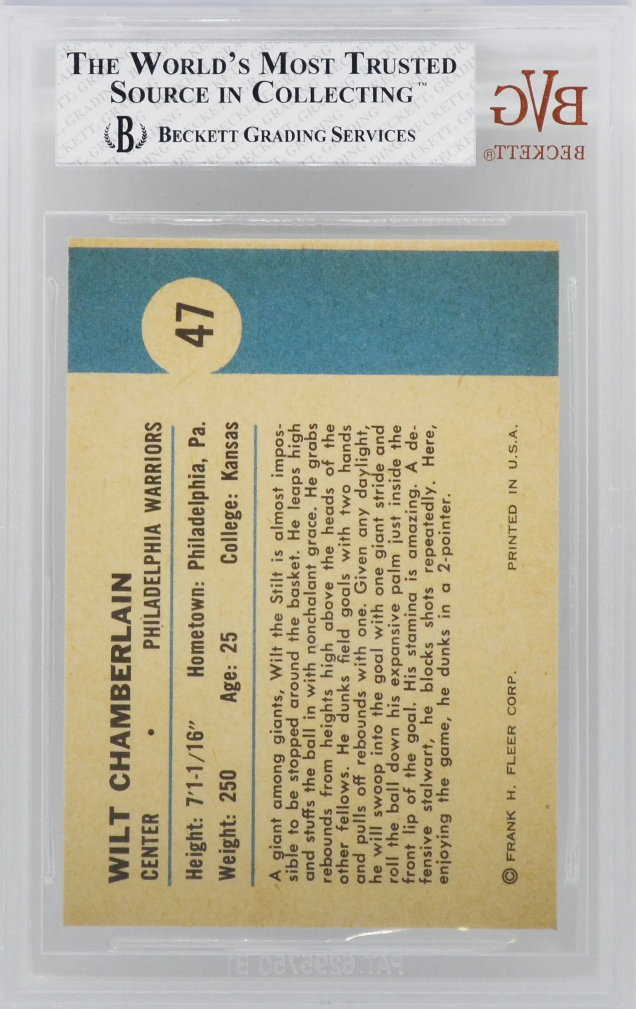 1961 Fleer Wilt Chamberlain