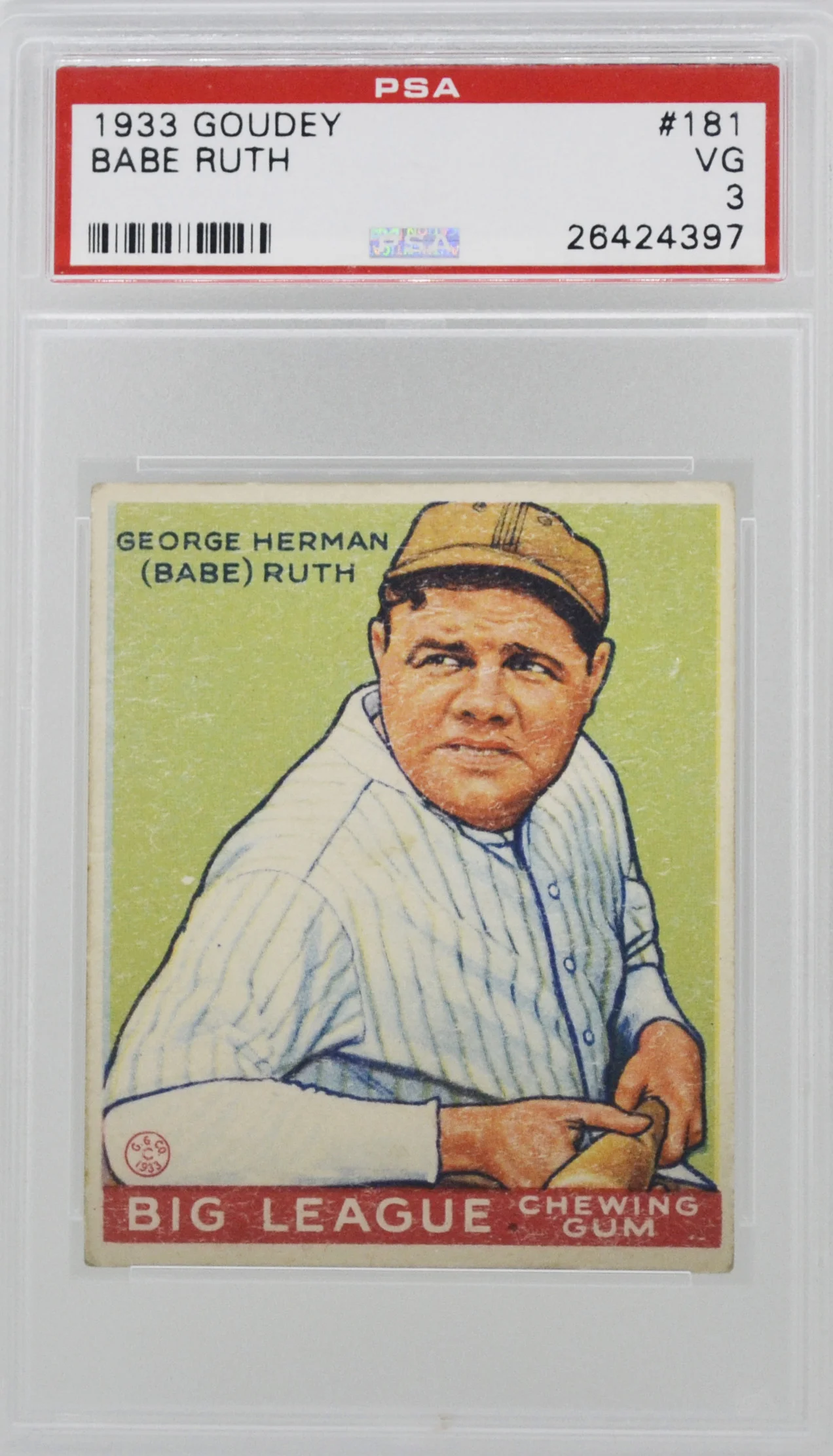 1933 Goudey Babe Ruth #181 PSA 3