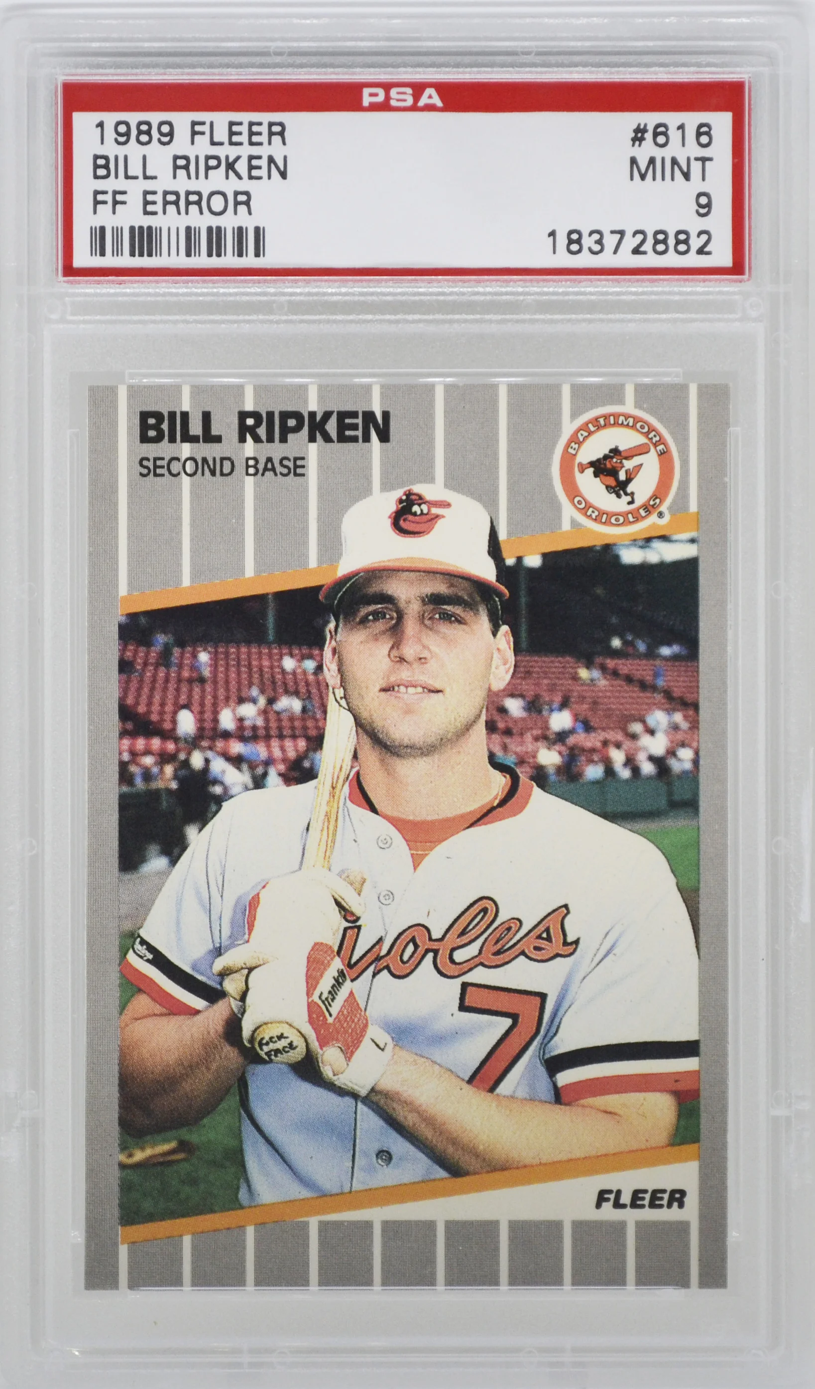 1989 Fleer Billy Ripken FF Error PSA 9
