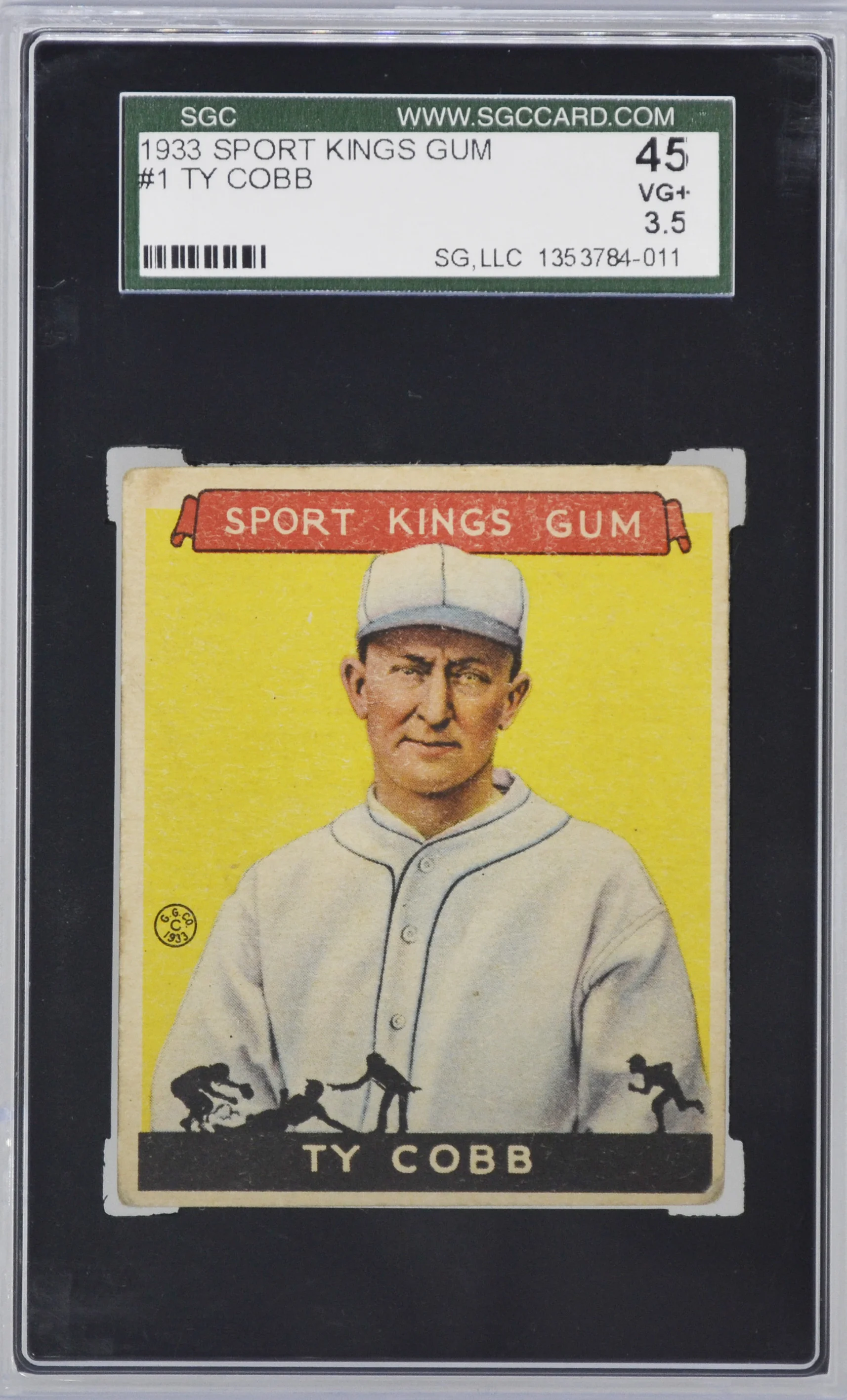 1933 Goudey Sport Kings Gum Ty Cobb SGC 45 VG+ 3.5