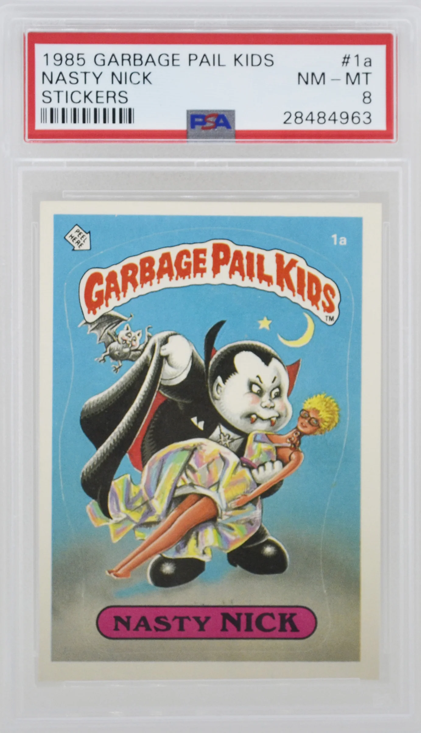 1985 Topps Garbage Pail Kids Nasty Nick PSA 8