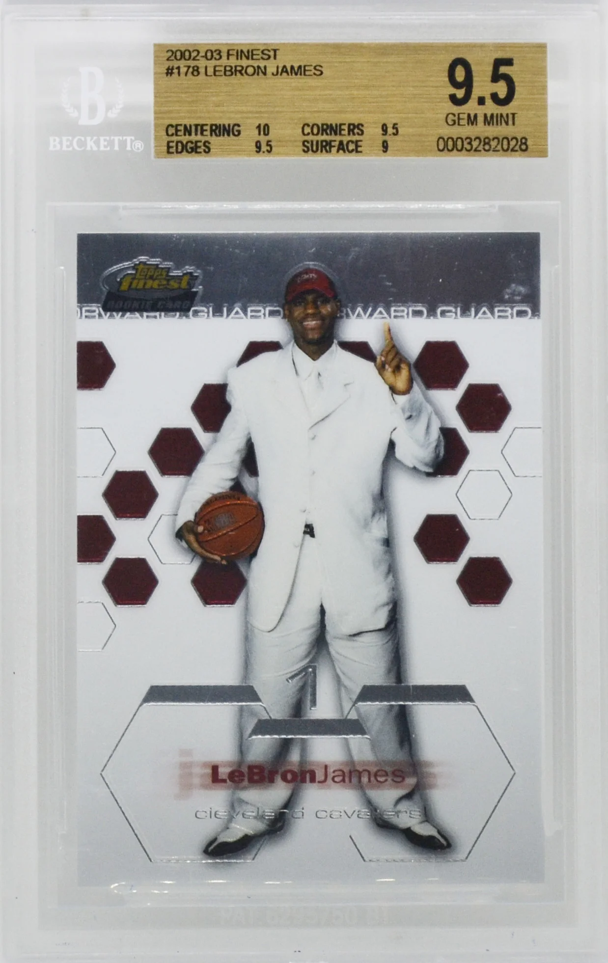 2002-03 Topps Finest LeBron James XRC BGS 9.5 Gem Mint.