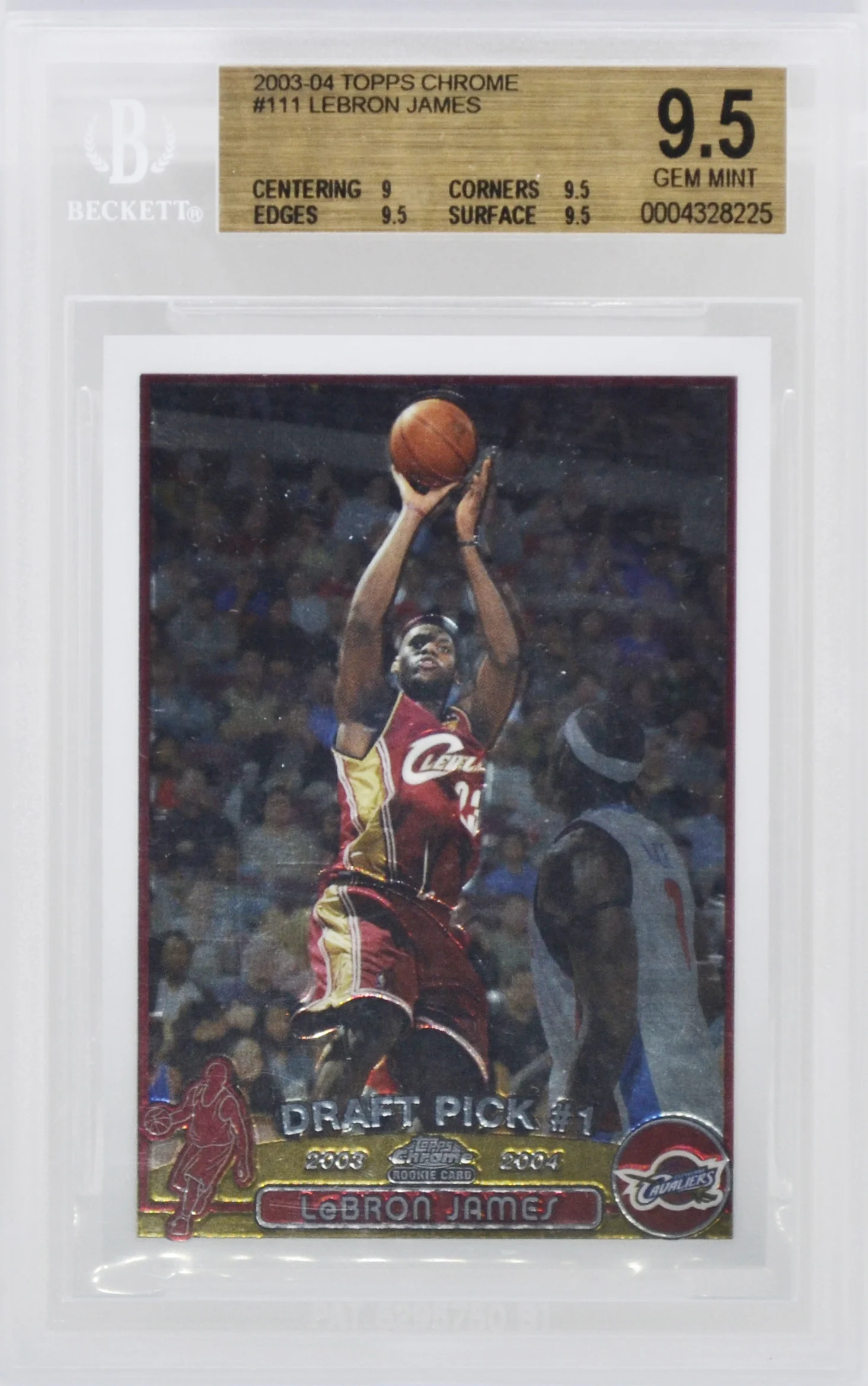 2003-04 Topps Chrome LeBron James Rookie RC RC BGS 9.5 Gem