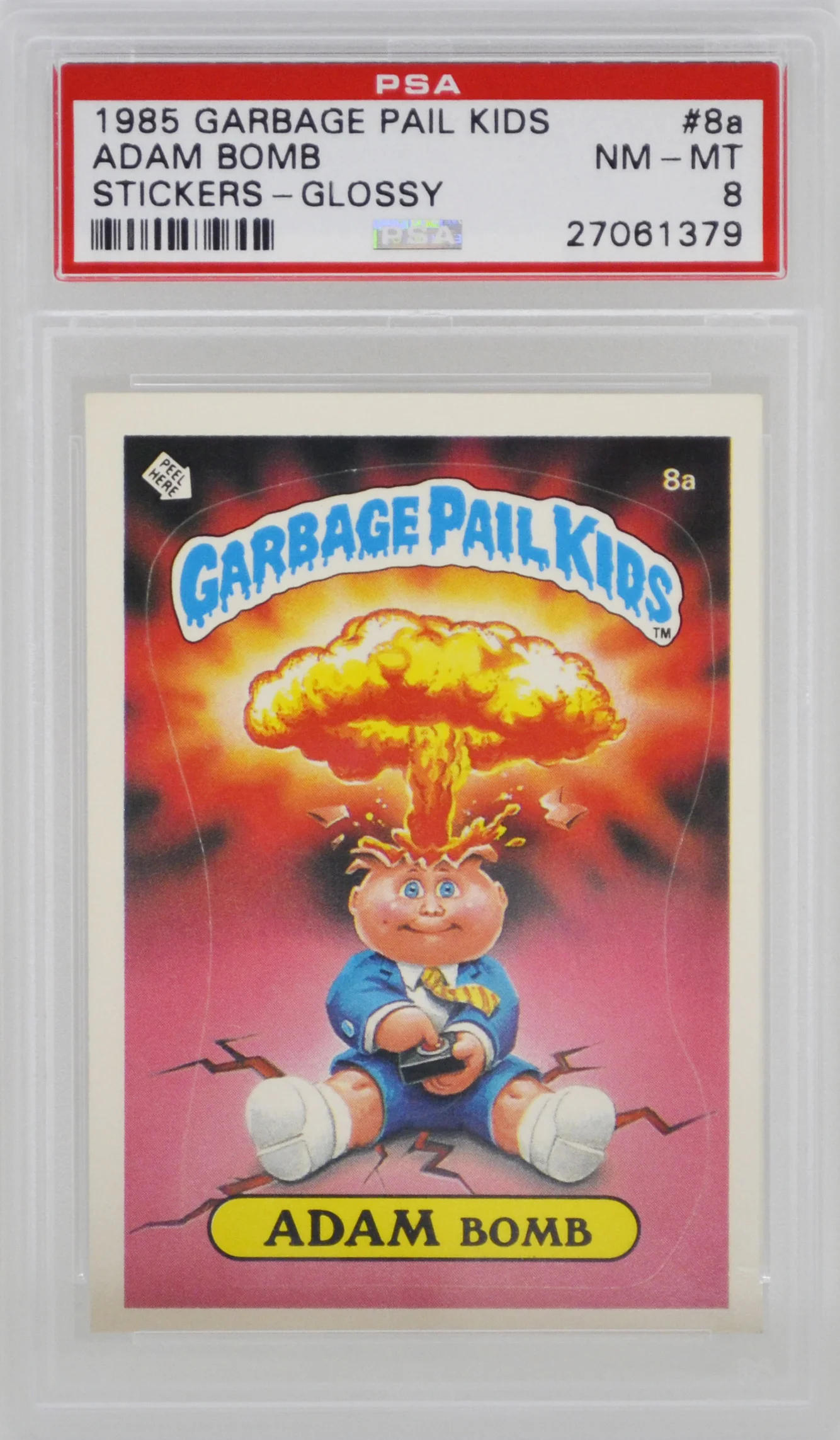 1985 Topps Garbage Pail Kids Adam Bomb Glossy PSA 8
