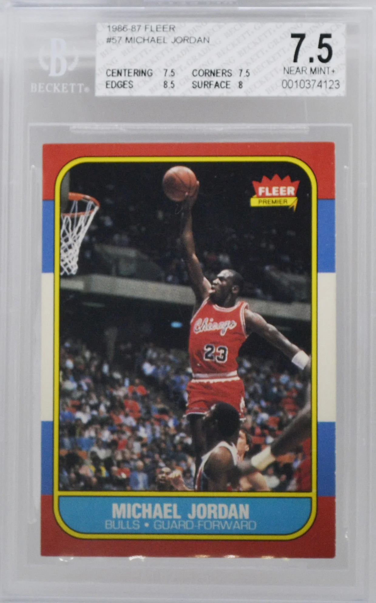 1986 Fleer Michael Jordan Rookie Card BGS 7.5