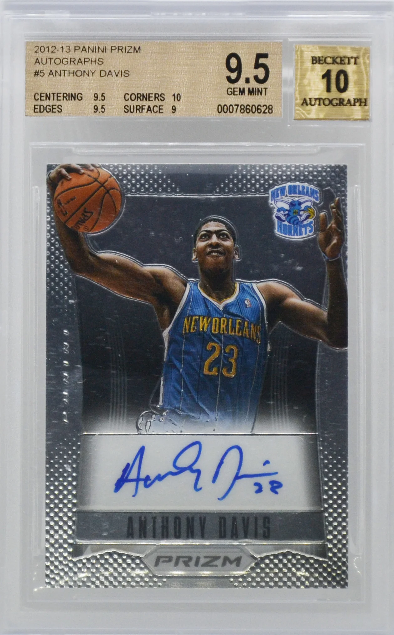 2012-13 Panini Prizm Autographs Anthony Davis RC BGS 9.5 GEM