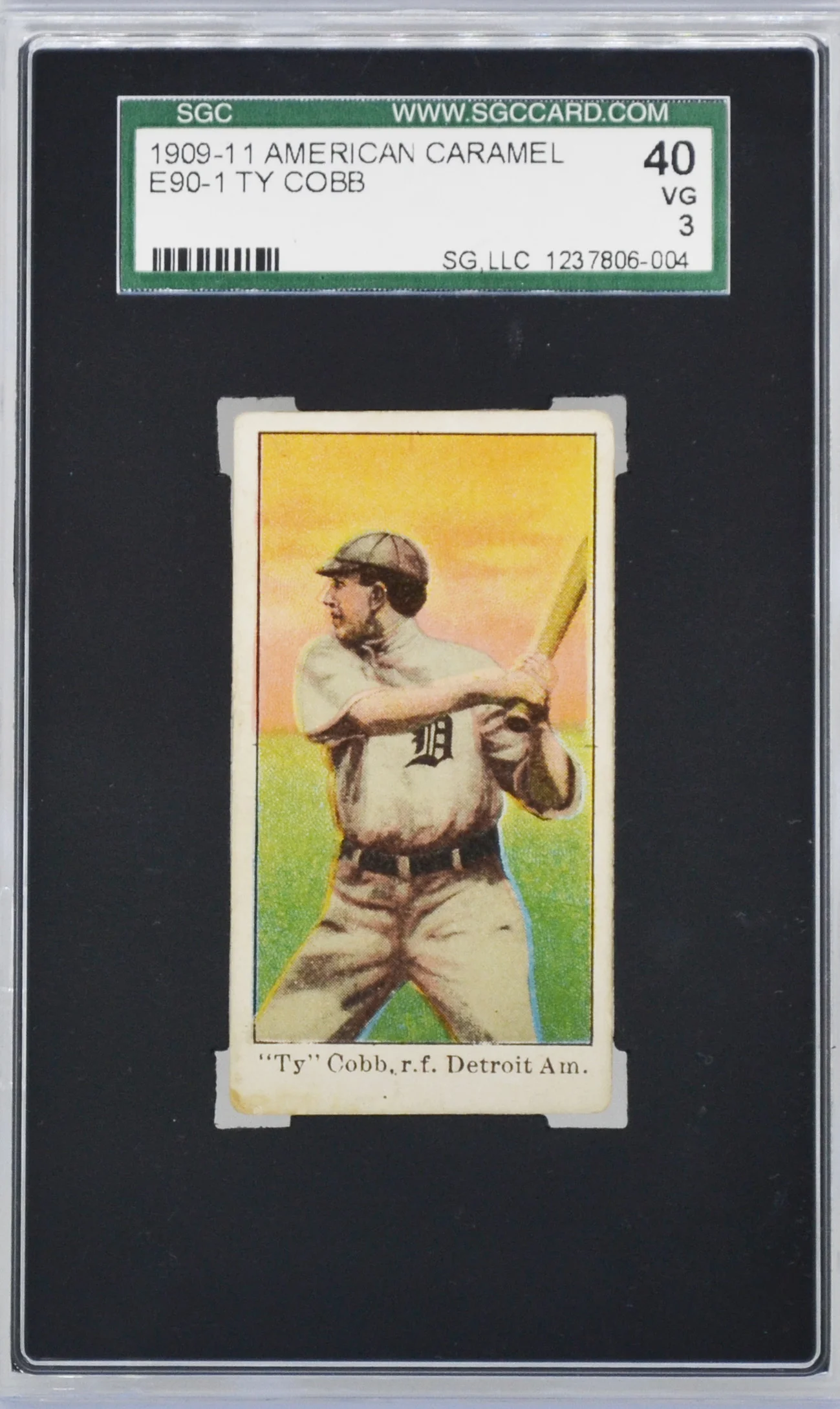 1909 American Caramel E90-1 Ty Cobb SGC 40 VG 3