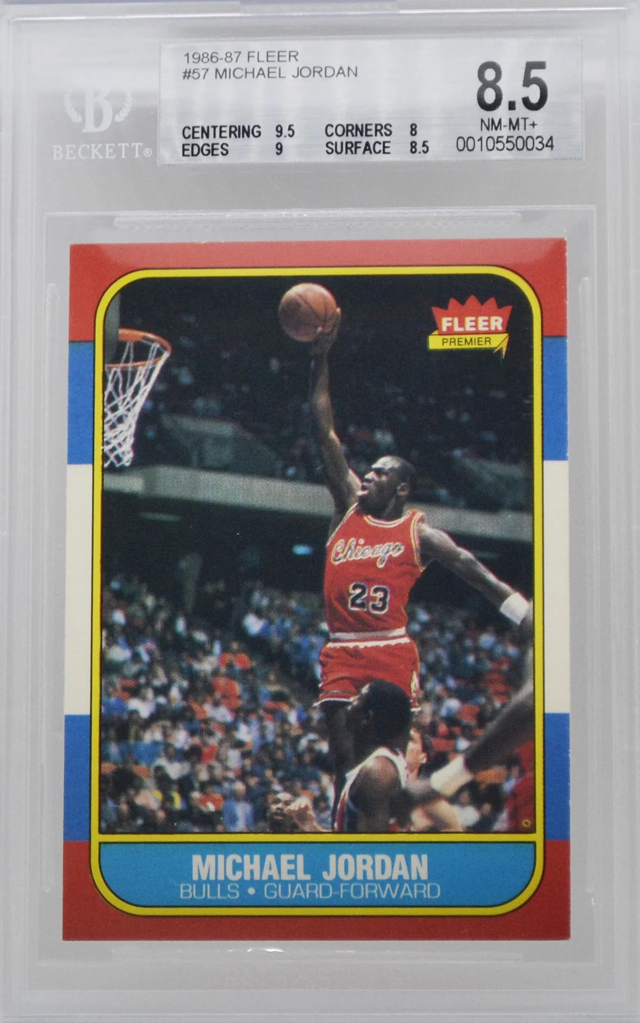 1986 Fleer Michael Jordan RC BGS 8.5