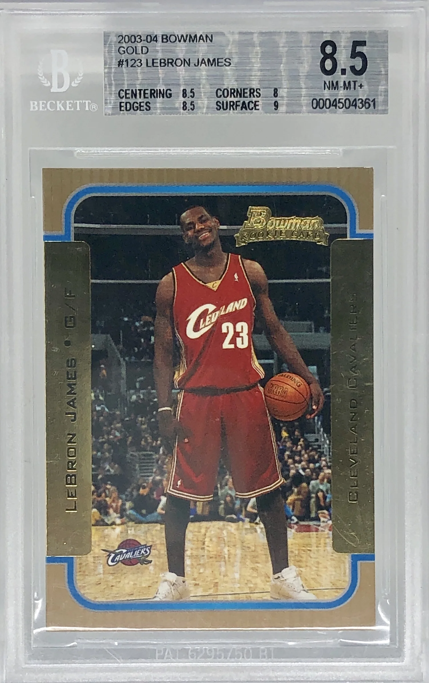 2003 Bowman LeBron James GOLD RC BGS 8.5