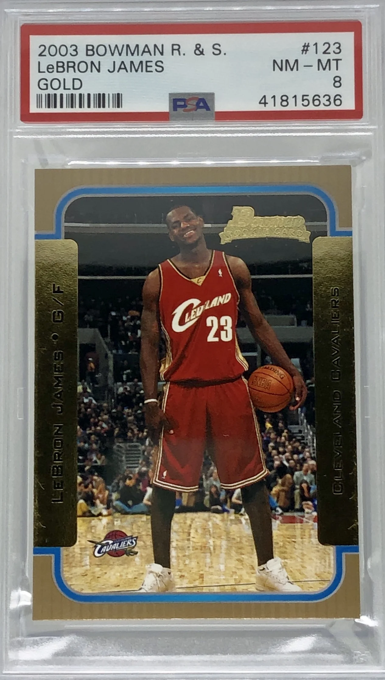 2003 Bowman LeBron James GOLD RC PSA 8