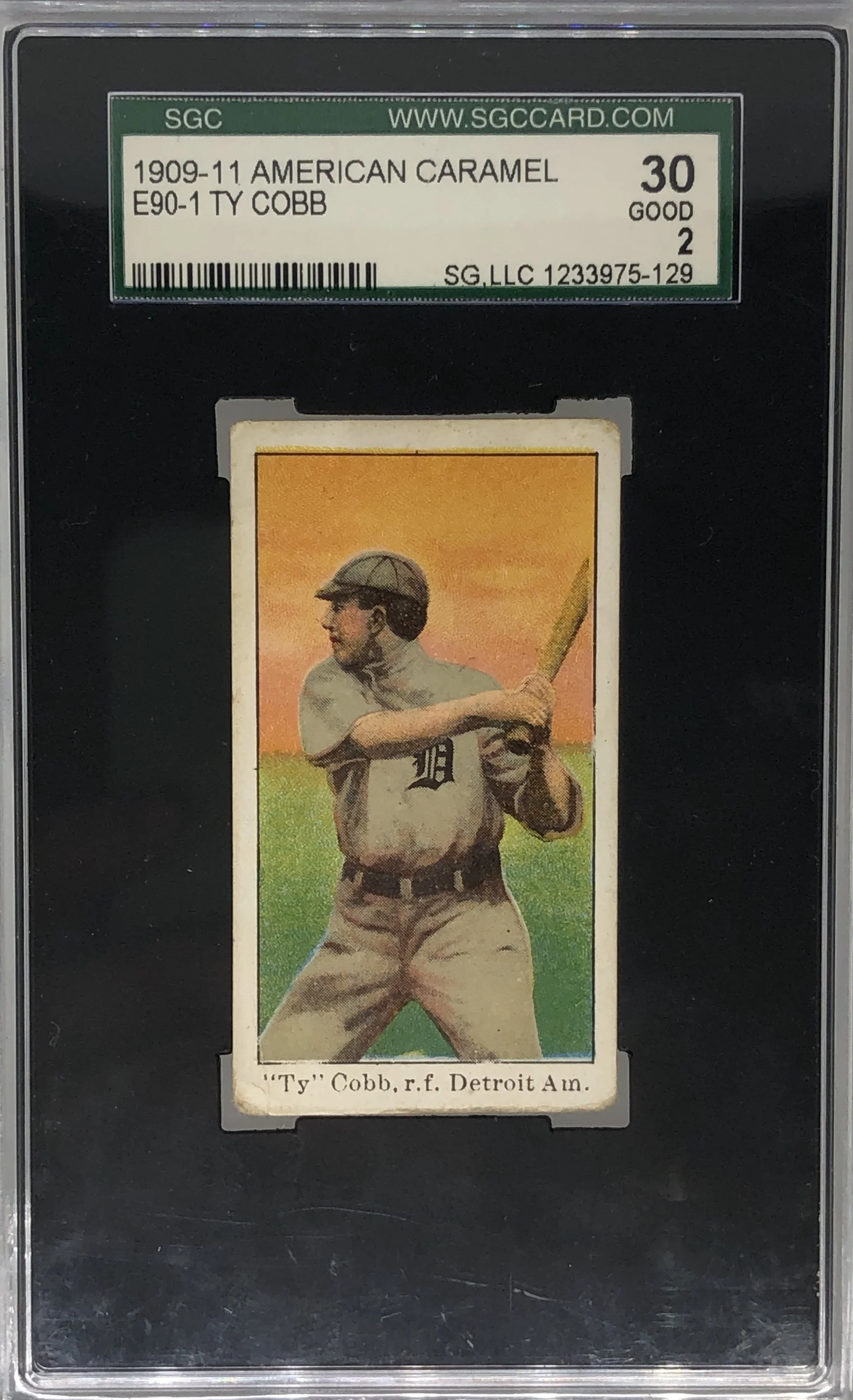 1909 American Caramel E90-1 Ty Cobb SGC 30 Good 2