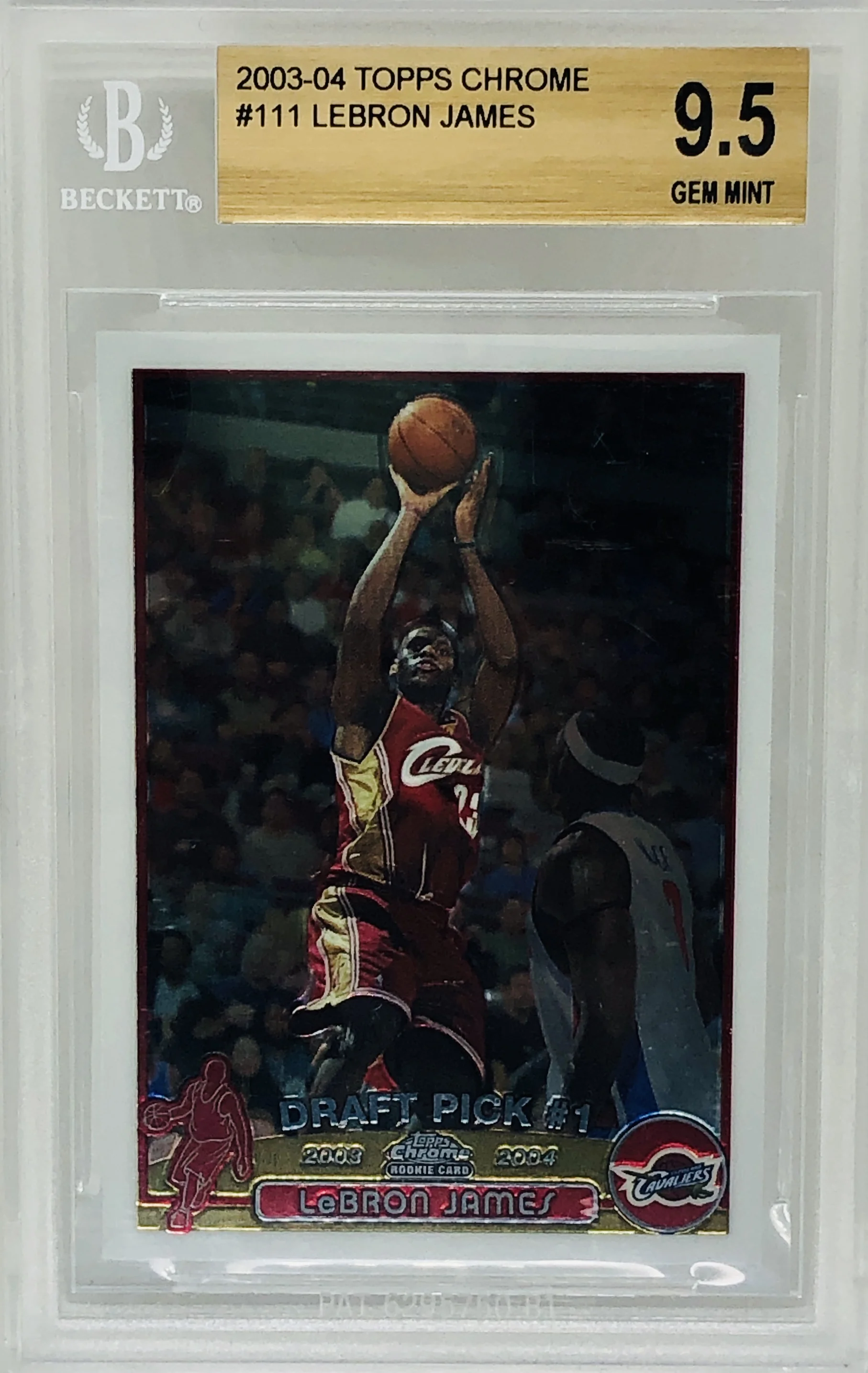 2003-04 Topps Chrome LeBron James Rookie RC RC BGS 9.5 Gem