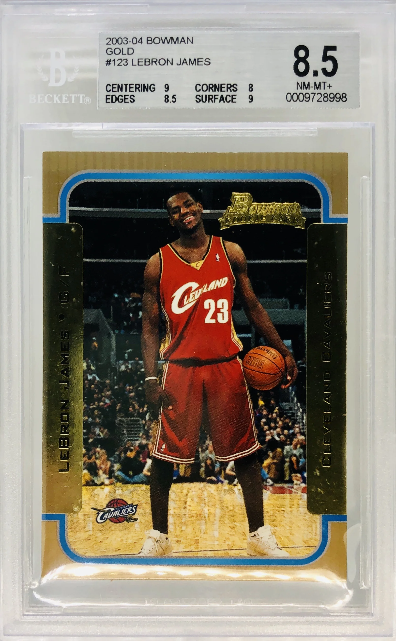 2003 Bowman LeBron James GOLD RC BGS 8.5