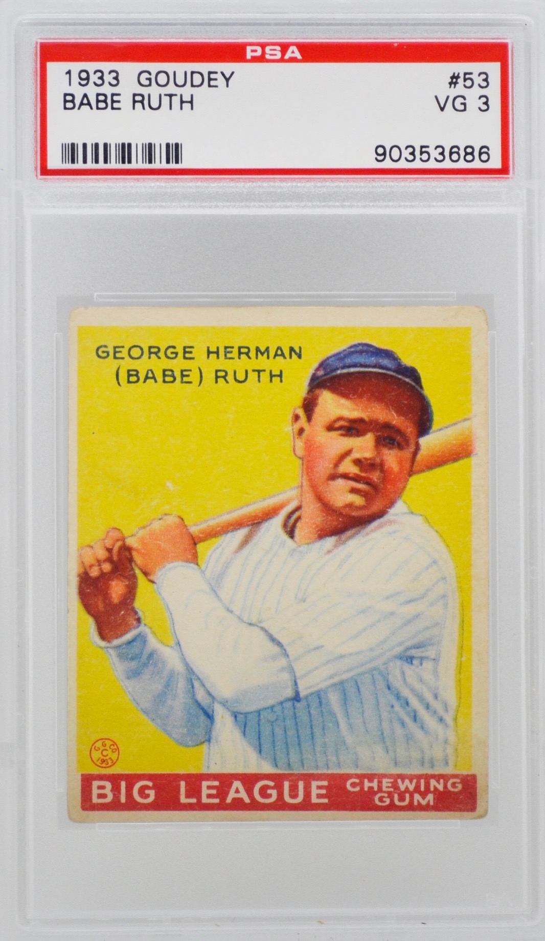 1933 Goudey Babe Ruth Valuations — Top Sports Cards