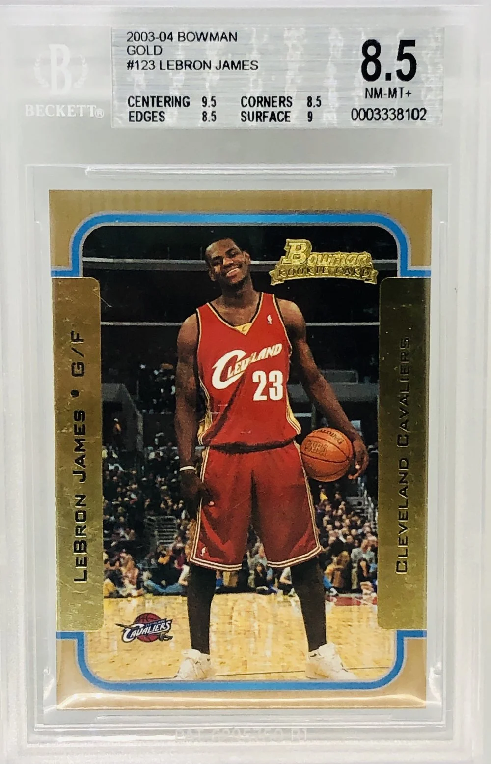 2003 Bowman LeBron James GOLD RC BGS 8.5