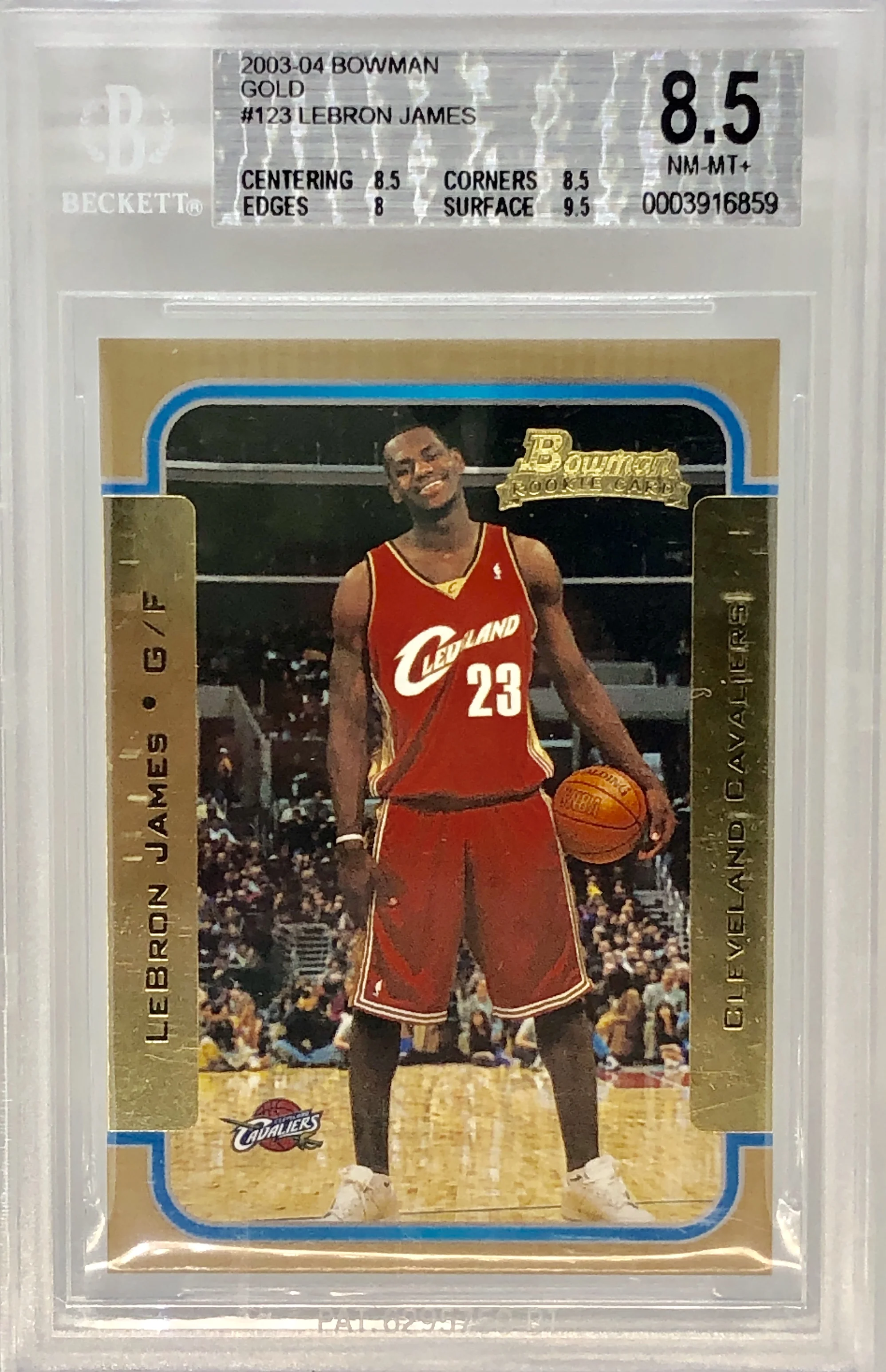 2003 Bowman LeBron James GOLD RC BGS 8.5