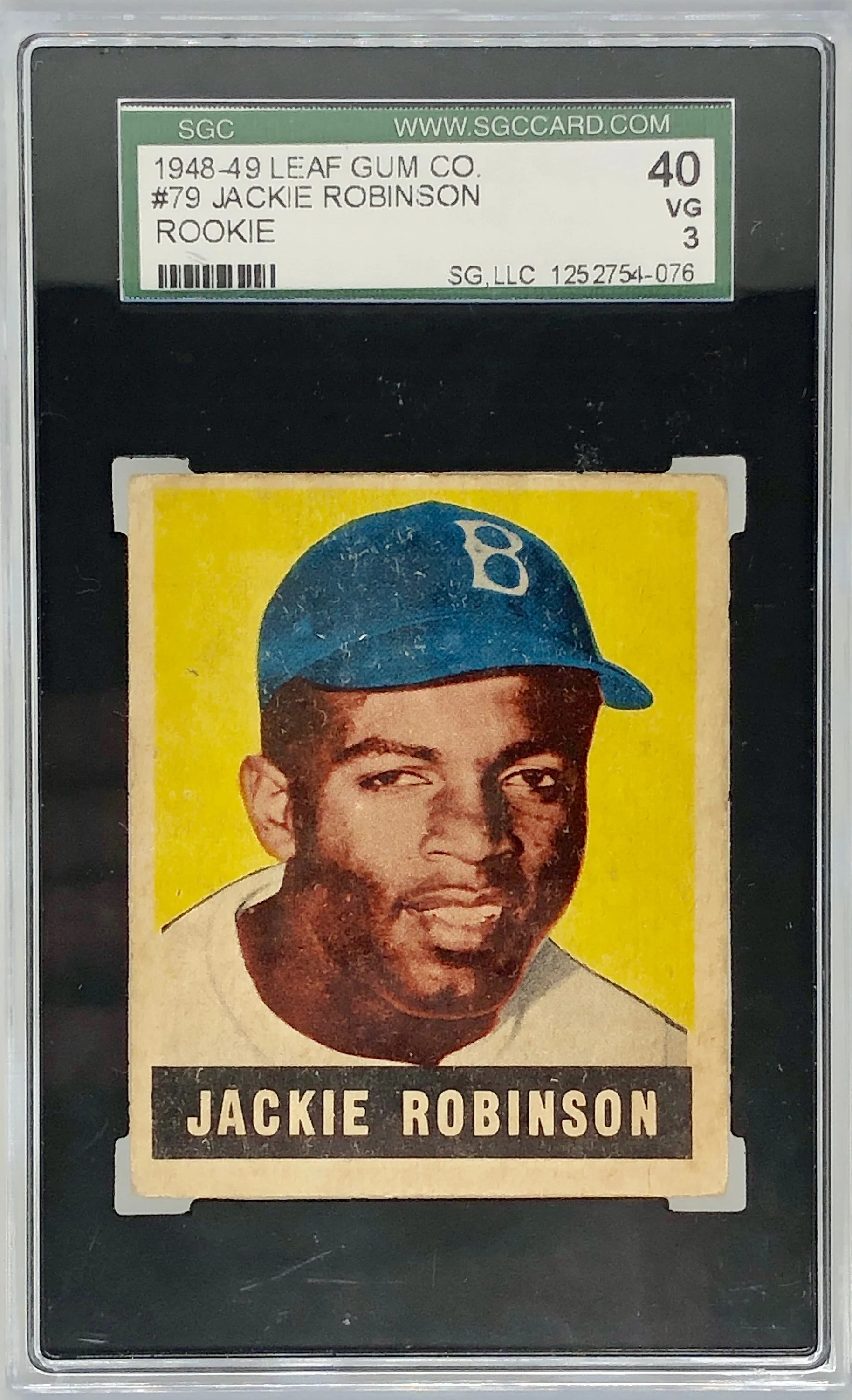 1948 Leaf Jackie Robinson RC SGC 3 VG