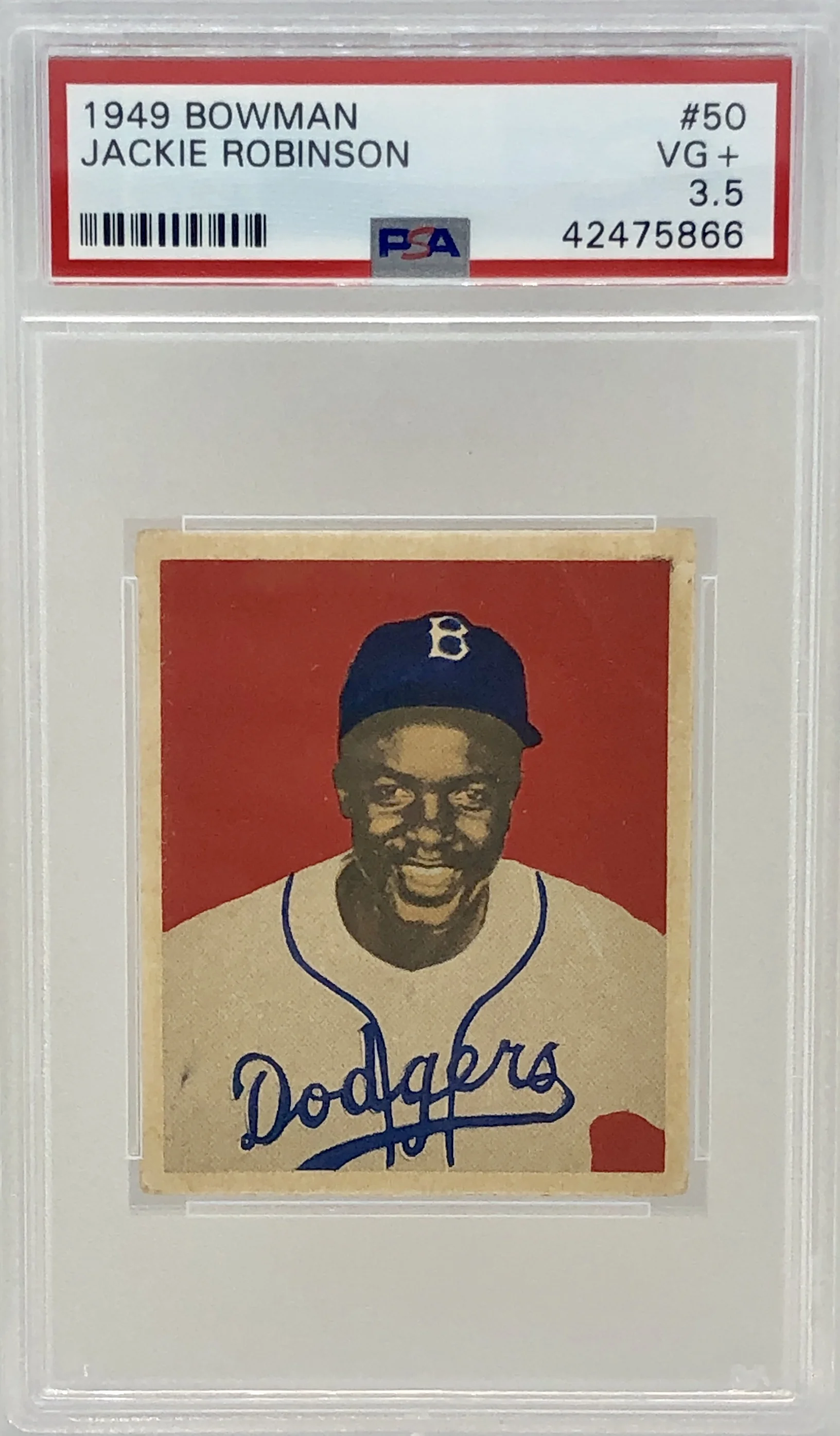 1949 Bowman Jackie Robinson RC PSA 3.5