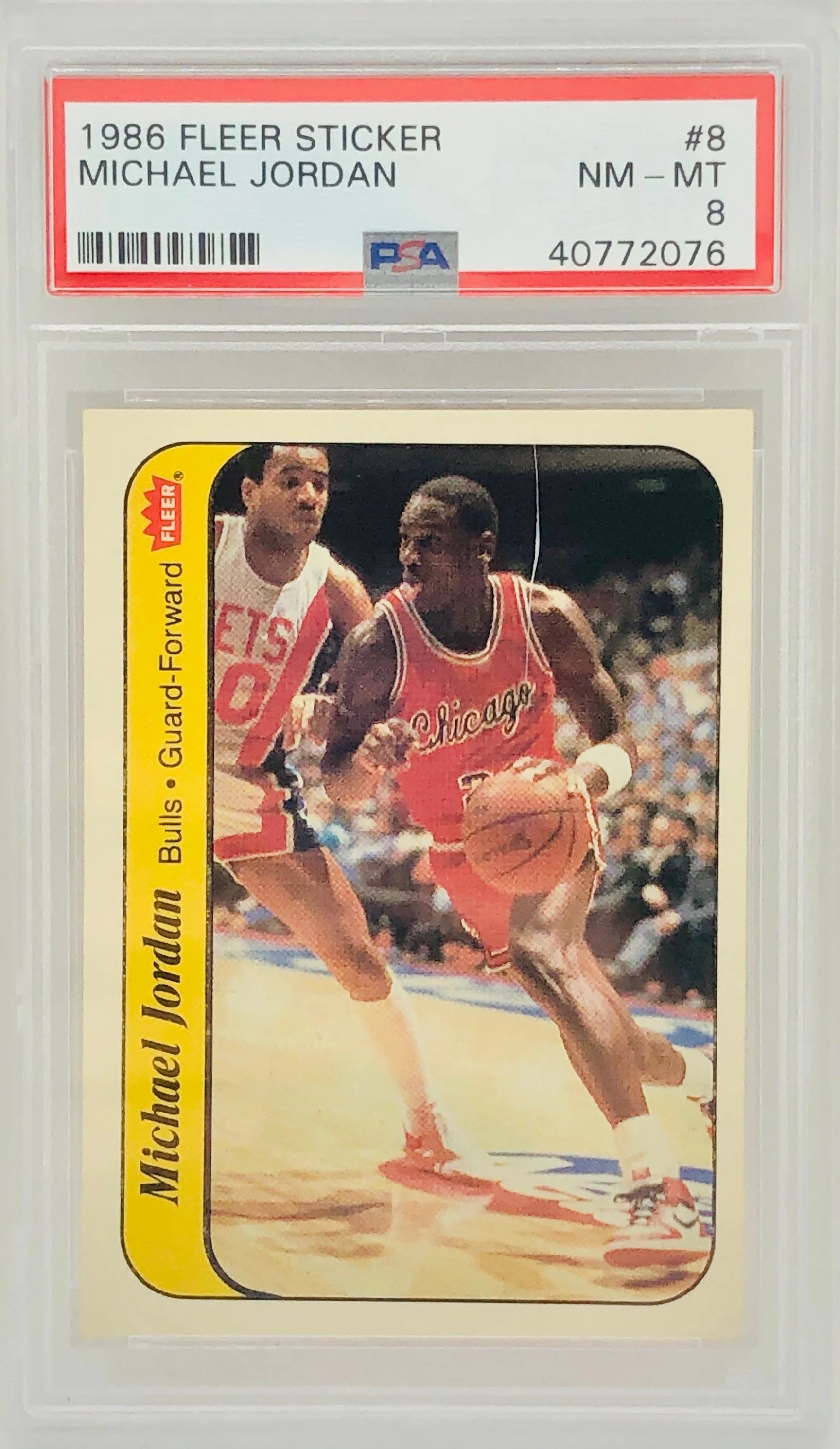 1986 Fleer Sticker Michael Jordan RC