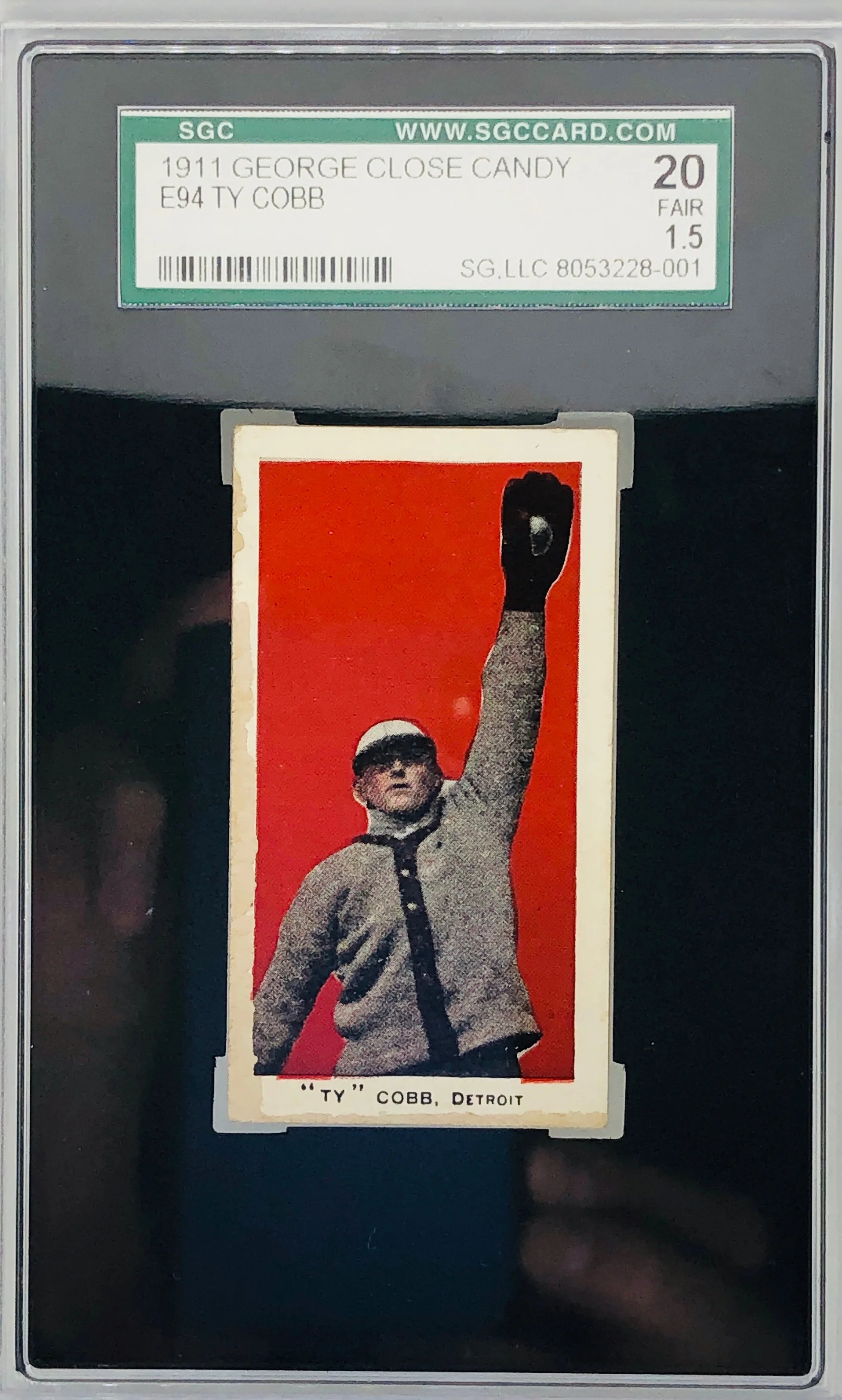 1911 George Close Candy E94 Ty Cobb SGC 1.5 RARE!