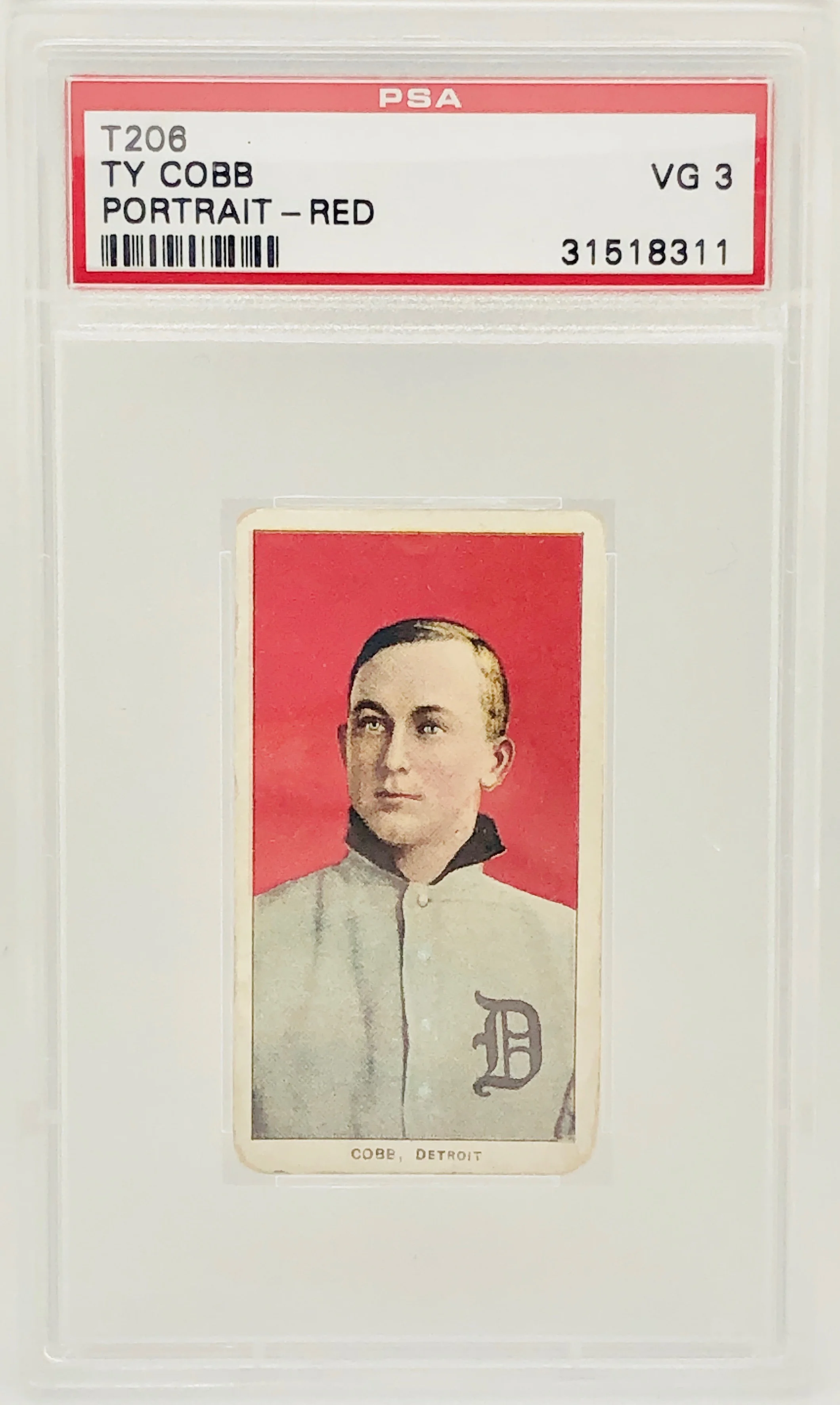 1909-11 T206 Sweet Caporal 350-460 Factory 42 Ty Cobb Red Portrait PSA 3