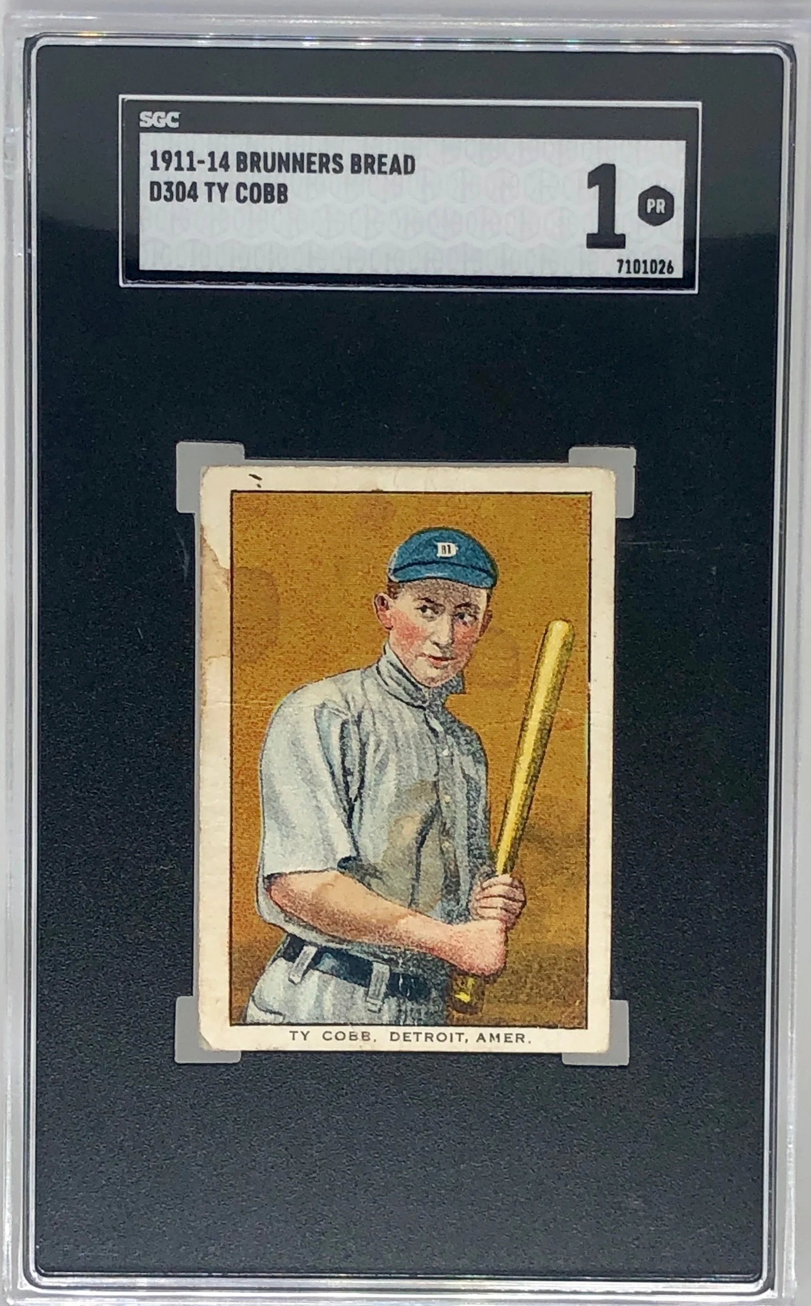 1911-14 General Baking Brunners Bread D304 Ty Cobb SGC 1 RARE!!