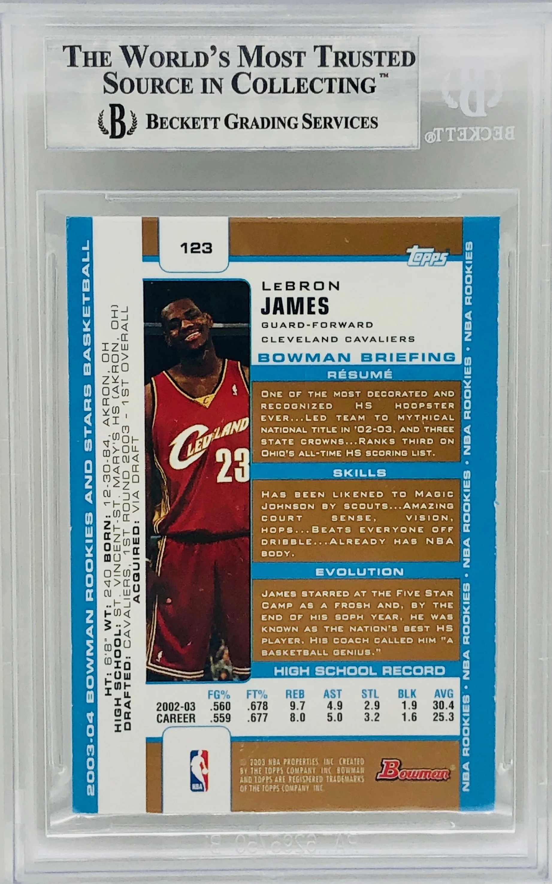2003 Bowman LeBron James GOLD