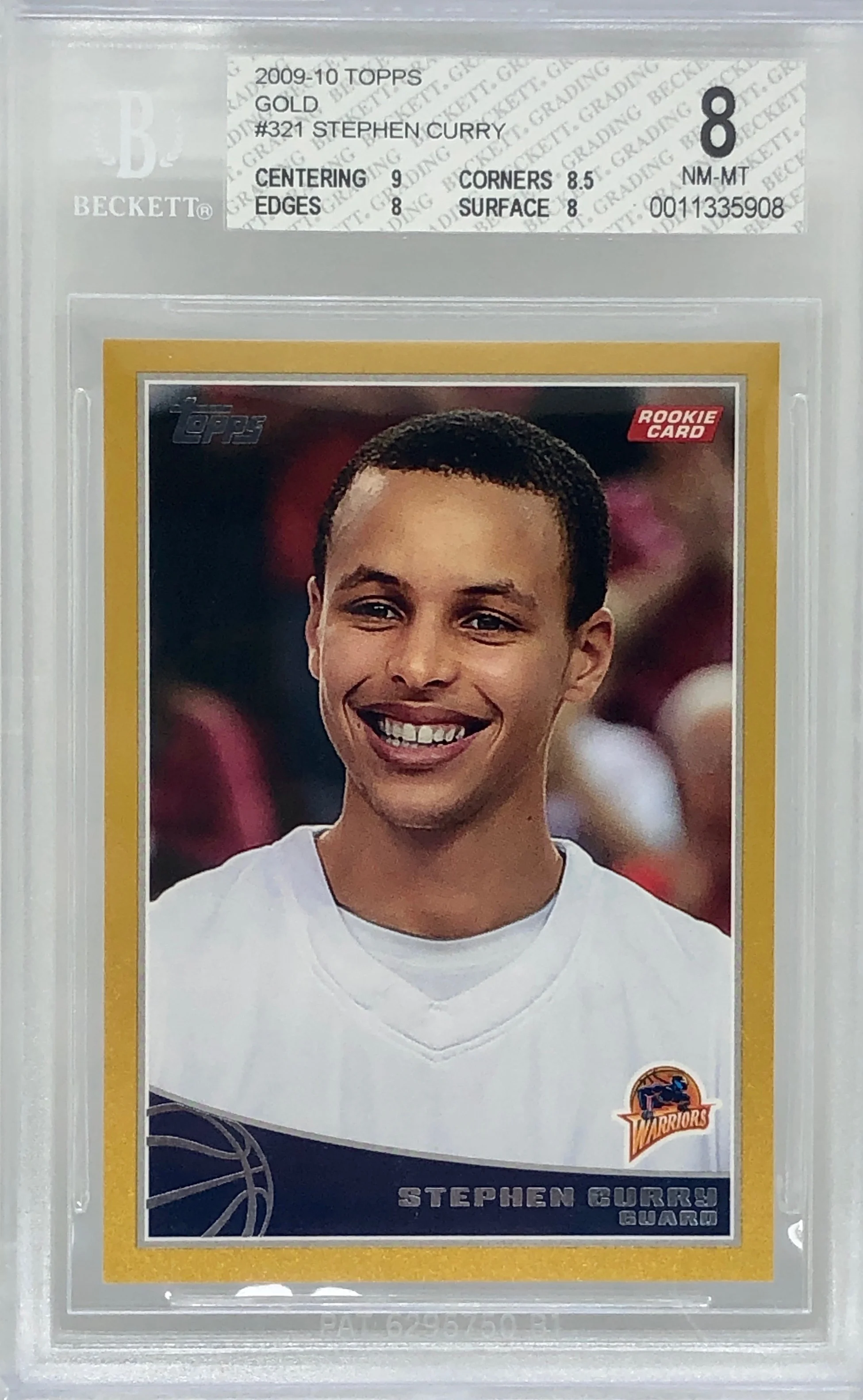2009-10 Topps Gold Stephen Curry RC /2009 BGS 8 RARE!