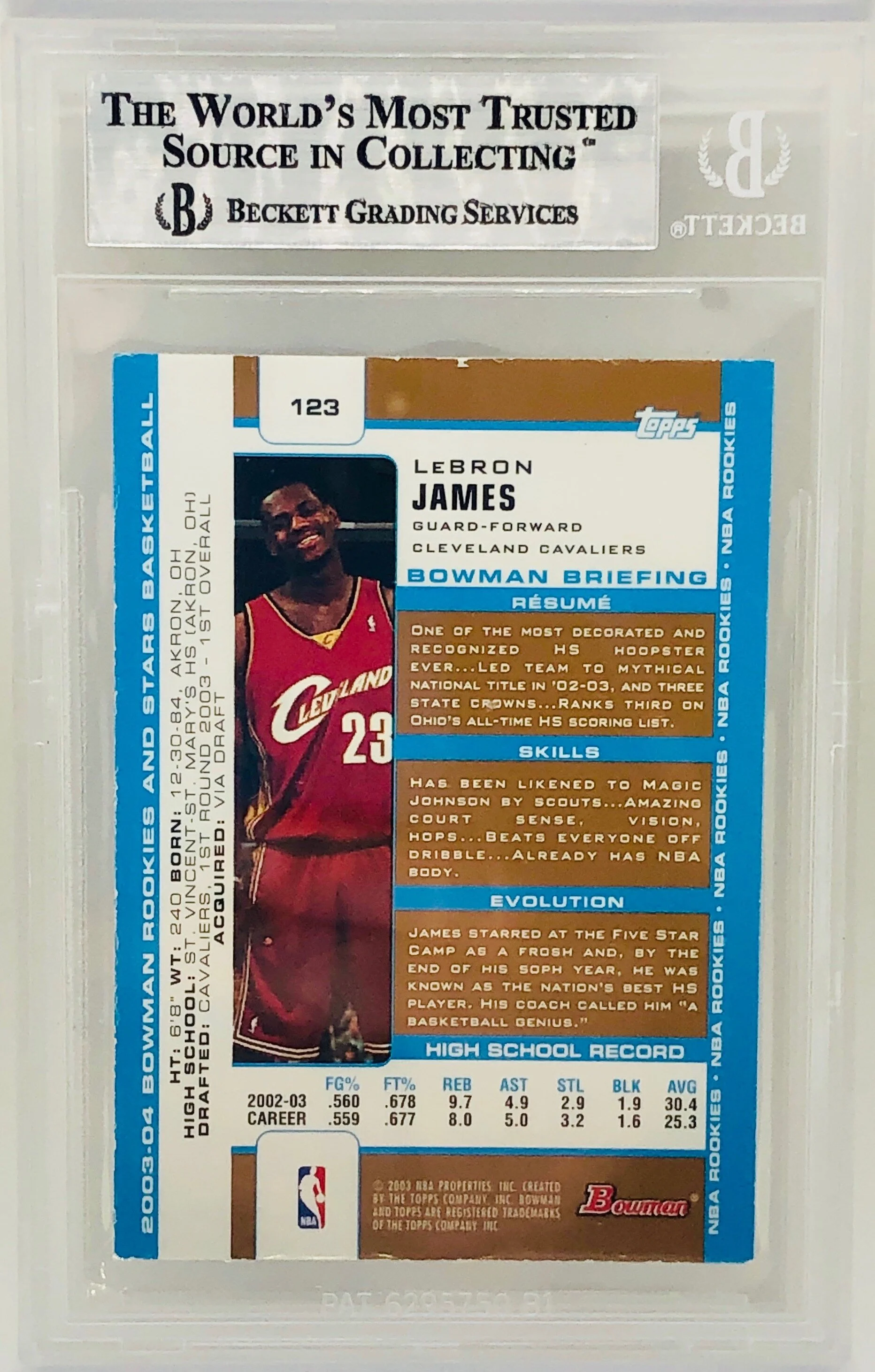 2003 Bowman LeBron James GOLD