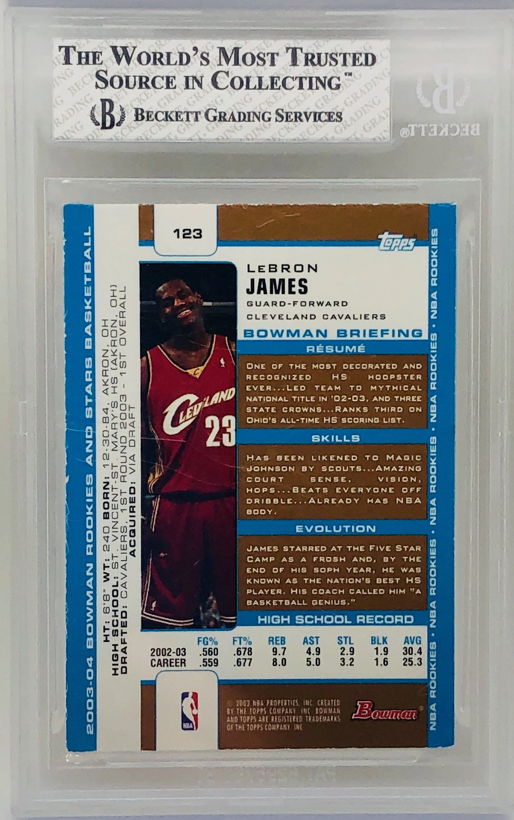 2003 Bowman LeBron James GOLD