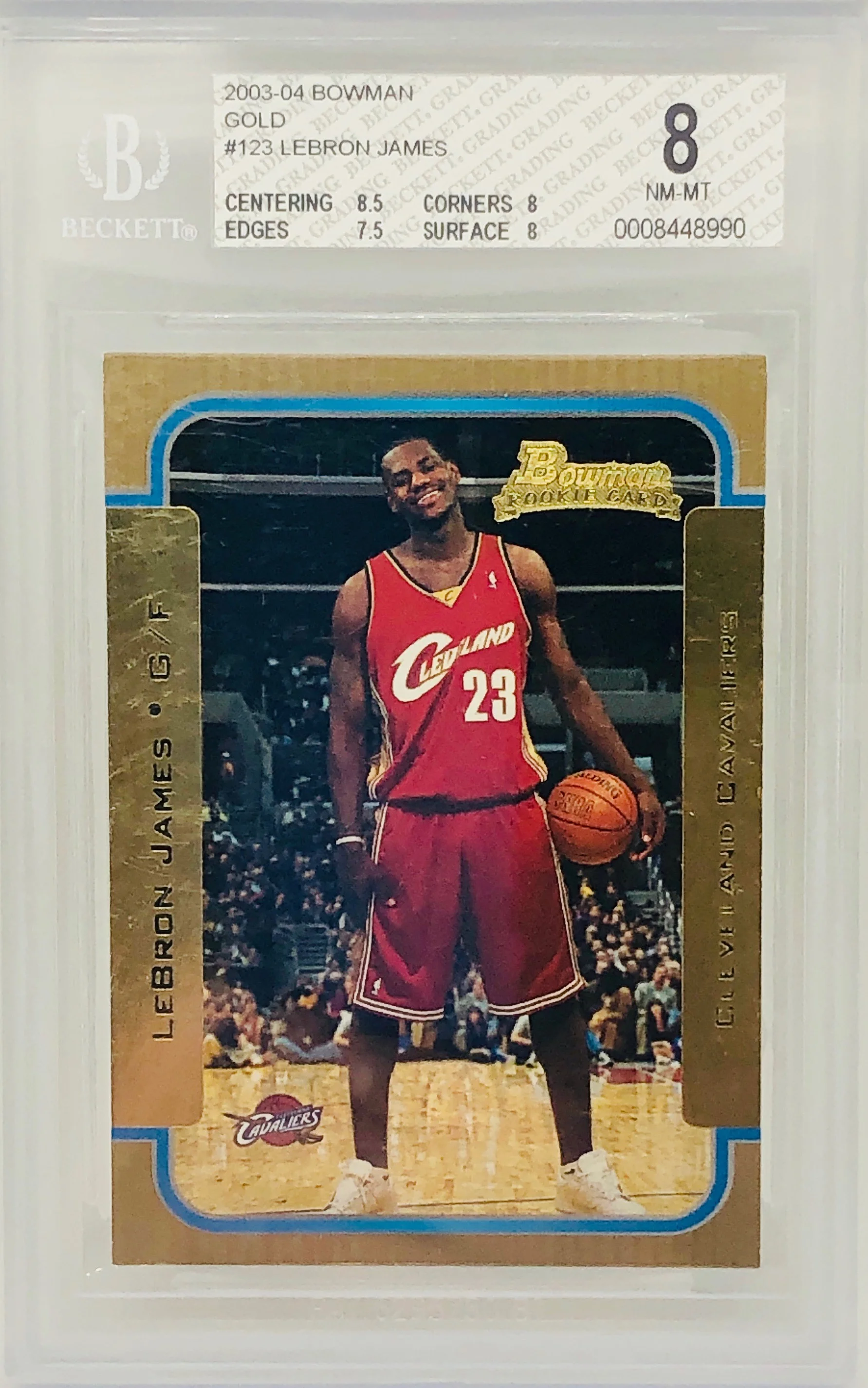 2003 Bowman LeBron James GOLD RC BGS 8