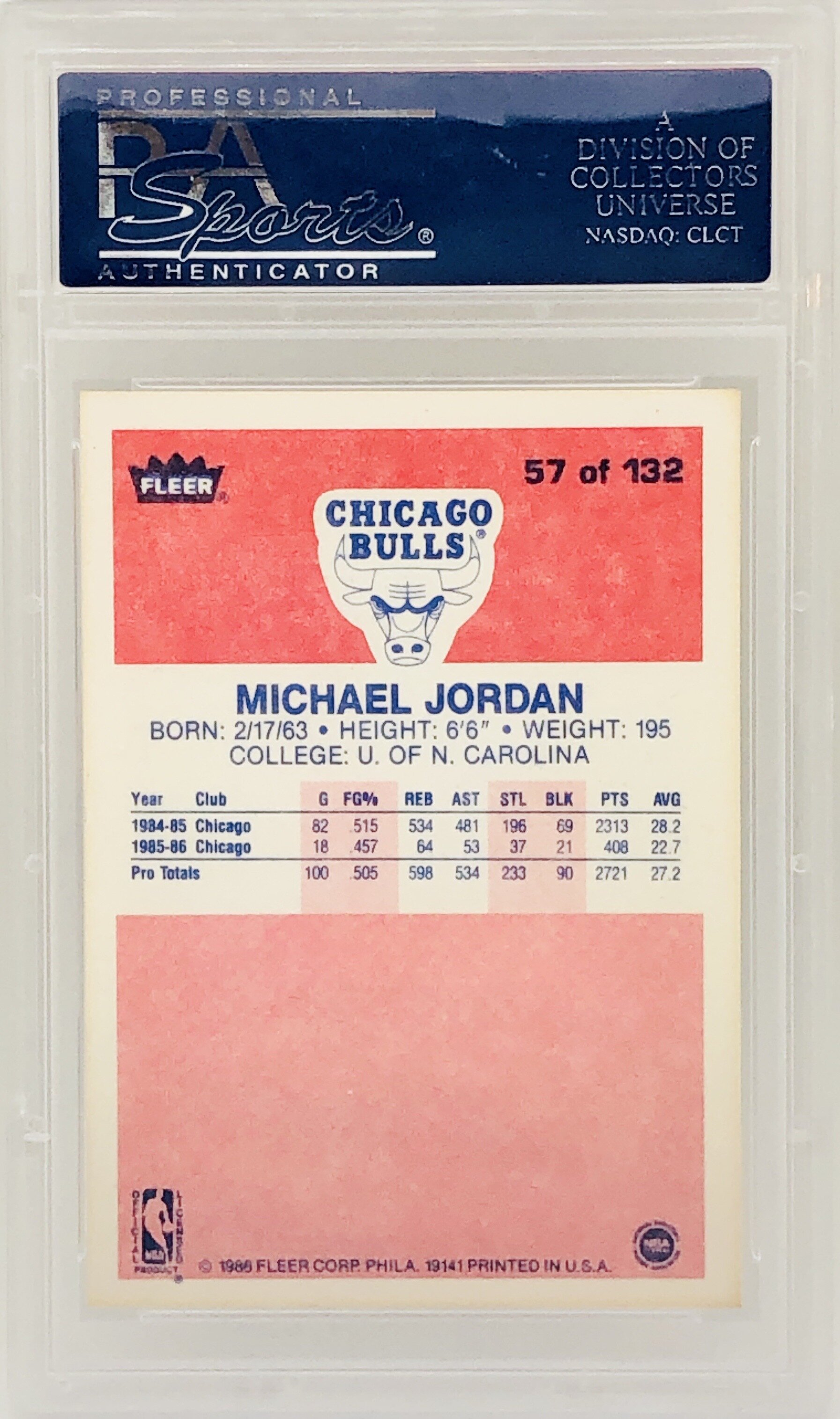 1986 Fleer Michael Jordan