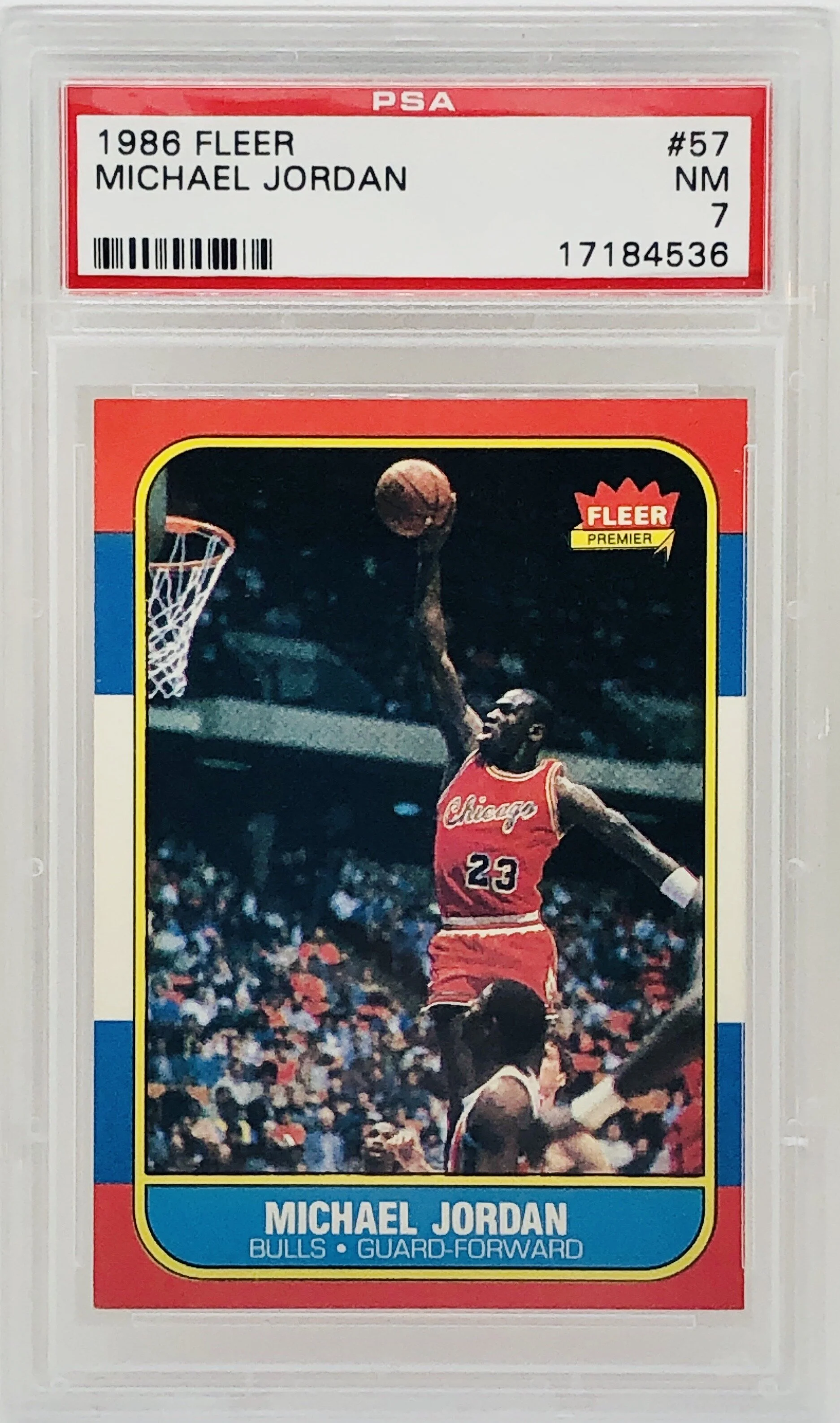 1986 Fleer Michael Jordan RC PSA 7