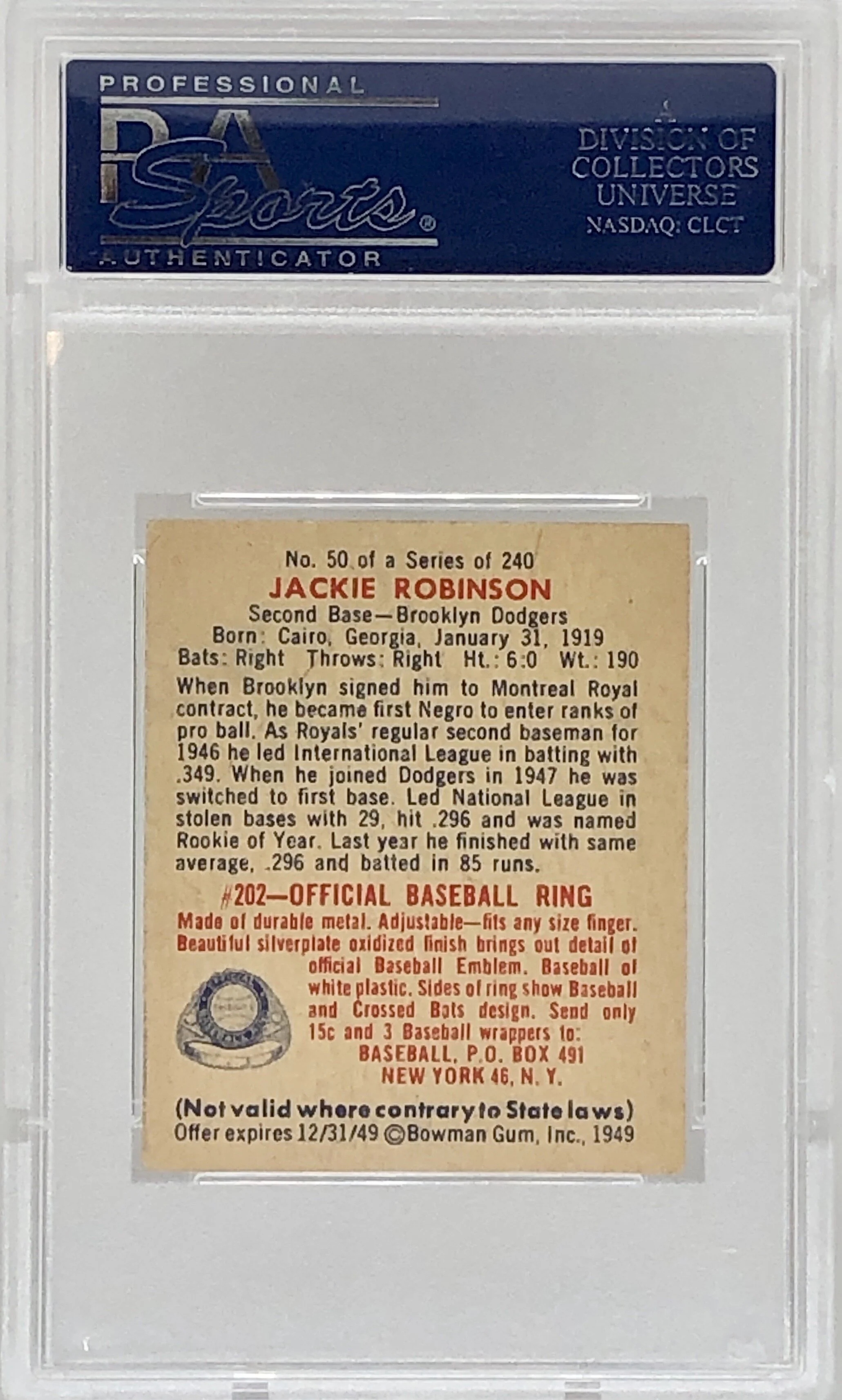 1949 Bowman Jackie Robinson