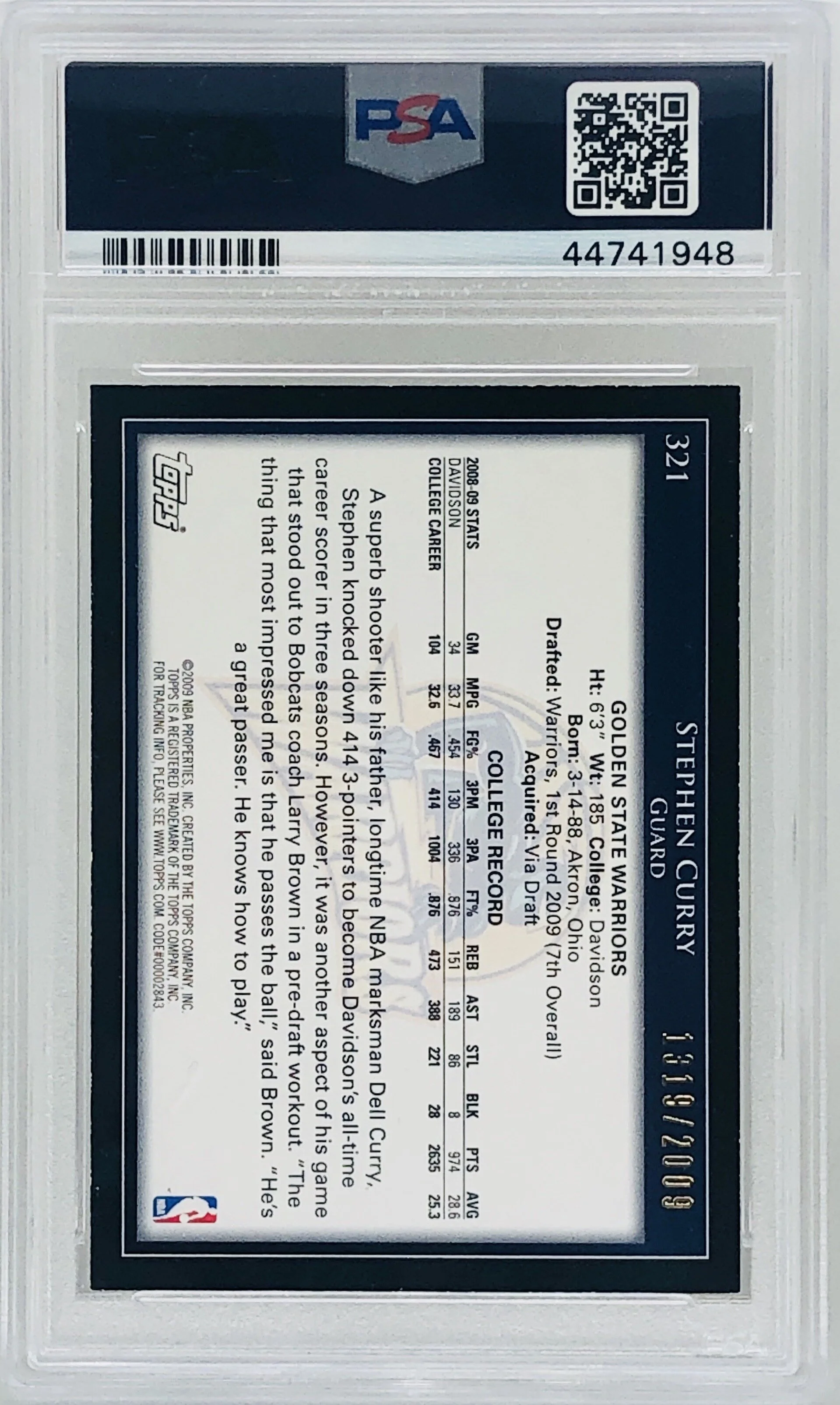 2009-10 Topps Gold Stephen Curry