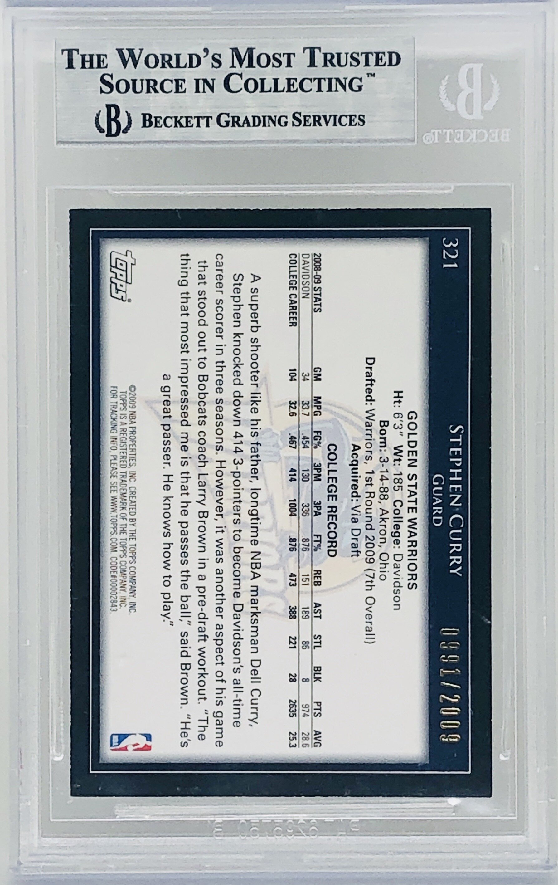 2009-10 Topps Gold Stephen Curry
