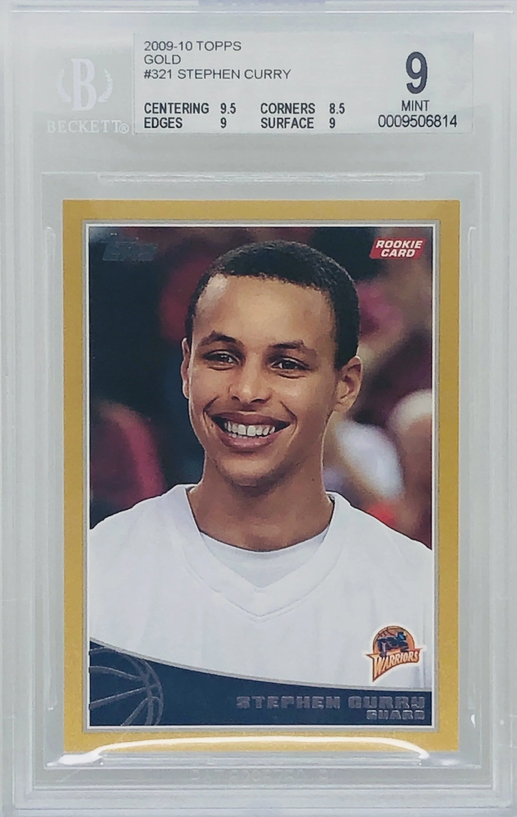 2009-10 Topps Gold Stephen Curry BGS 9