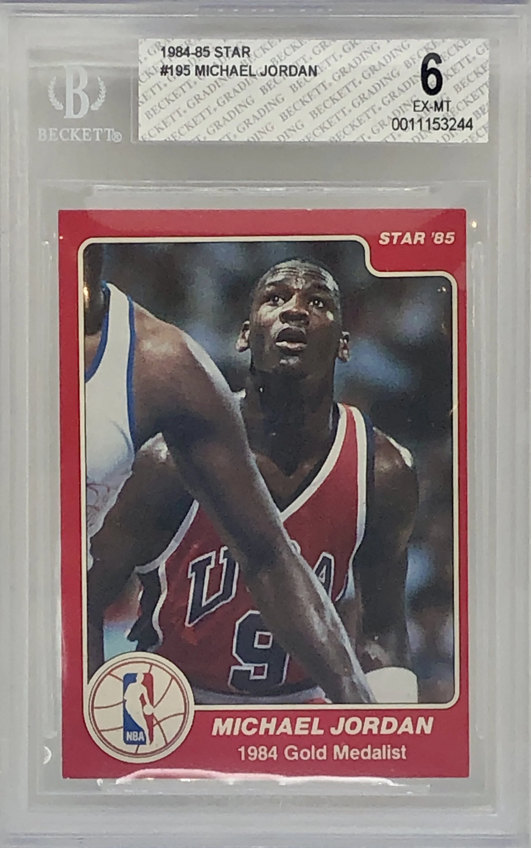 1984-85 Star Michael Jordan #195 Gold Medalist BGS 6