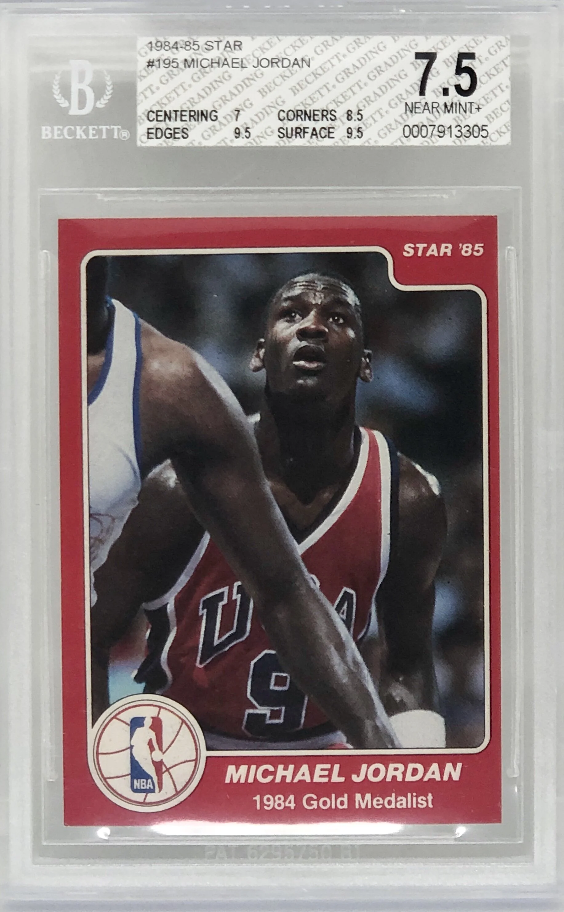1984-85 Star Michael Jordan #195 Gold Medalist BGS 7.5