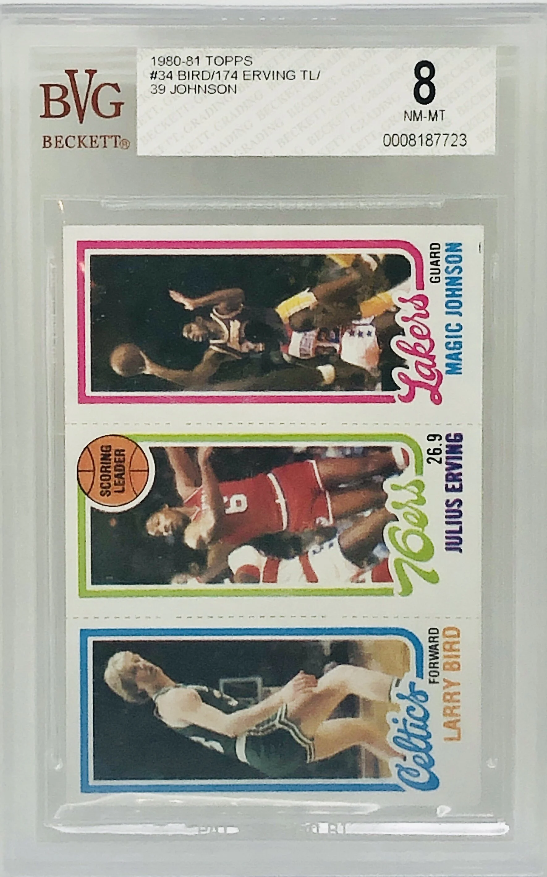 1980-81 Topps Larry Bird Magic Johnson Julius Erving RC BVG 8