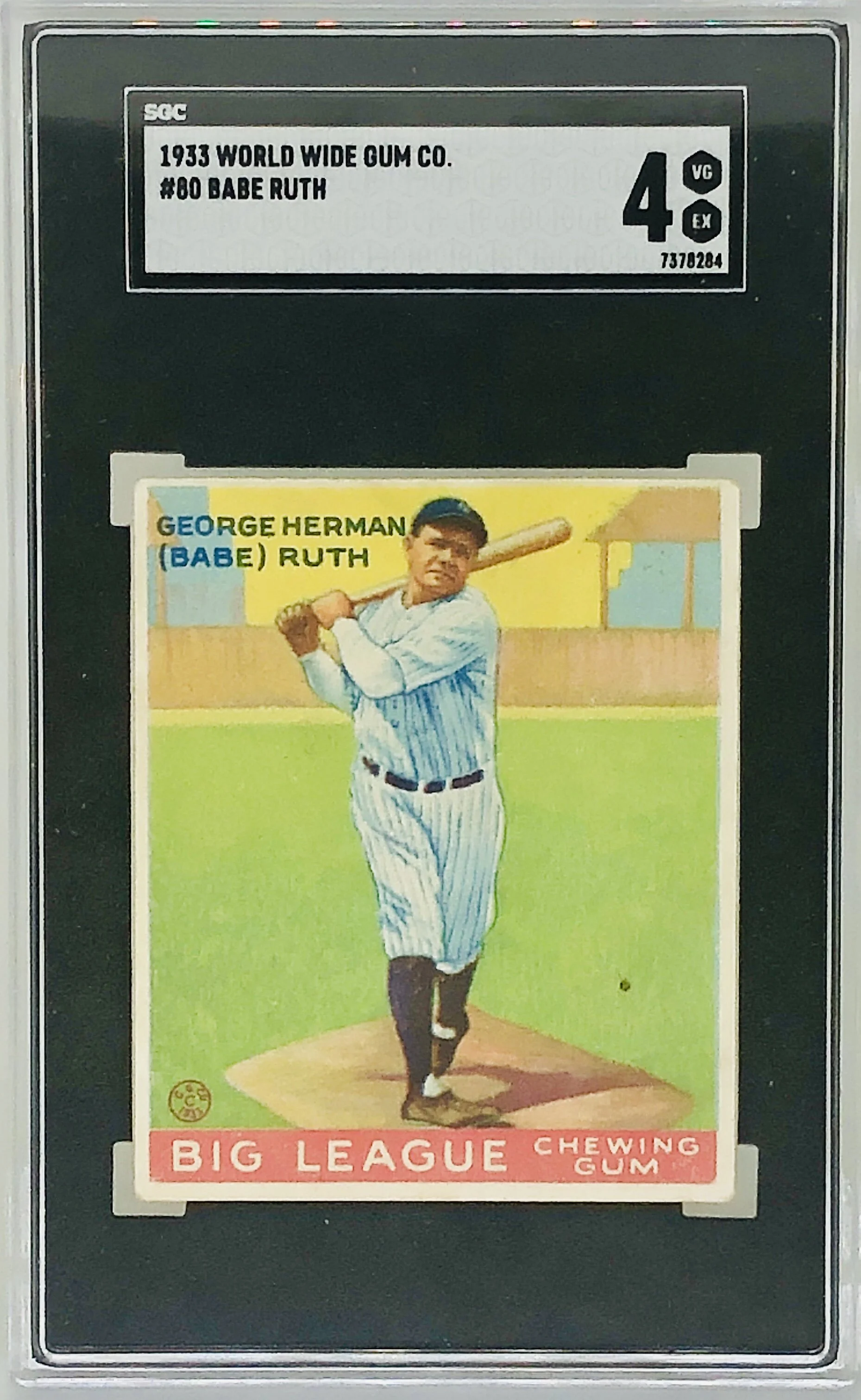 1933 World Wide Gum Babe Ruth #80 Babe Ruth SGC 4