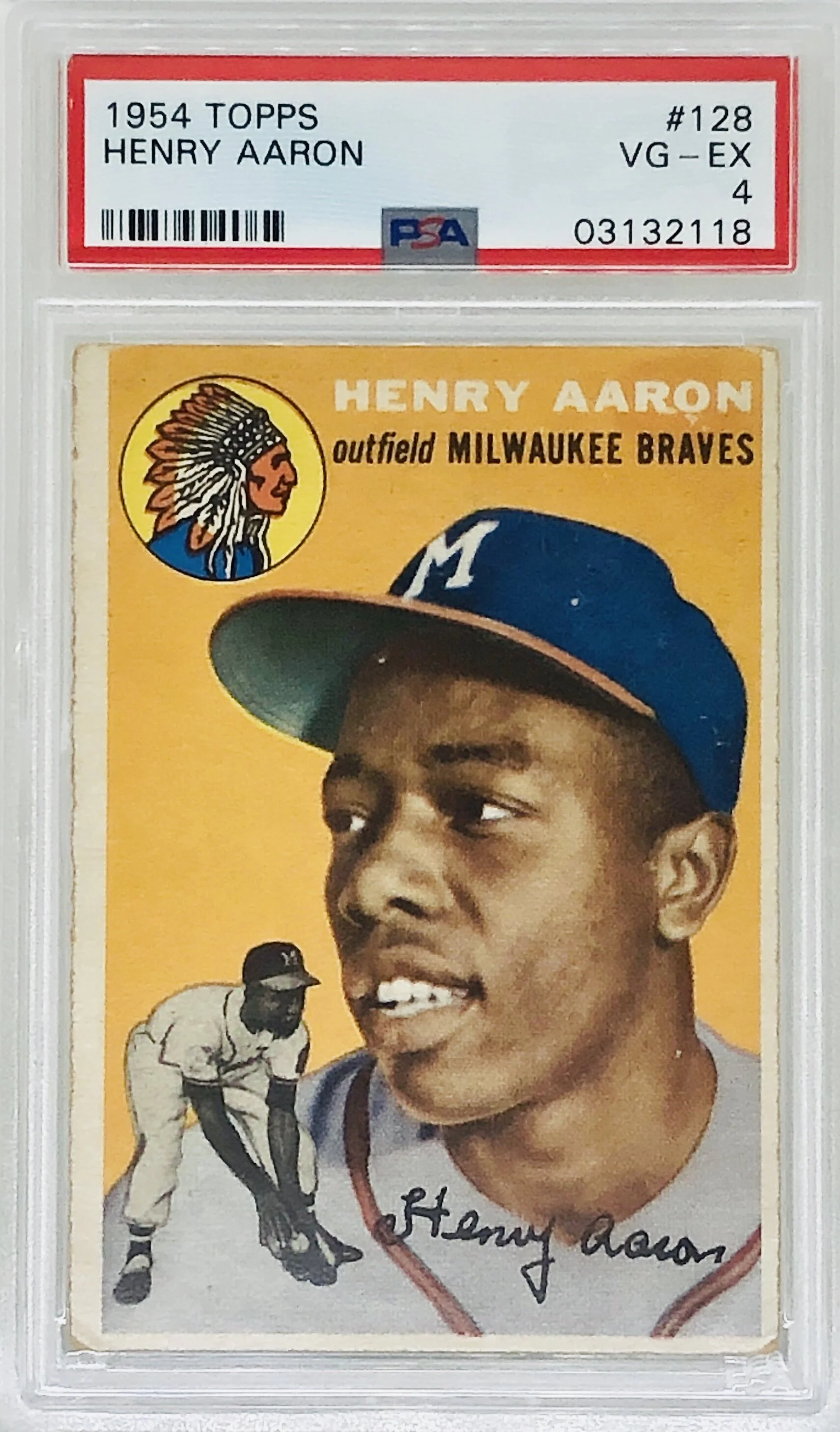 1954 Topps Hank Aaron Rookie Card PSA 4