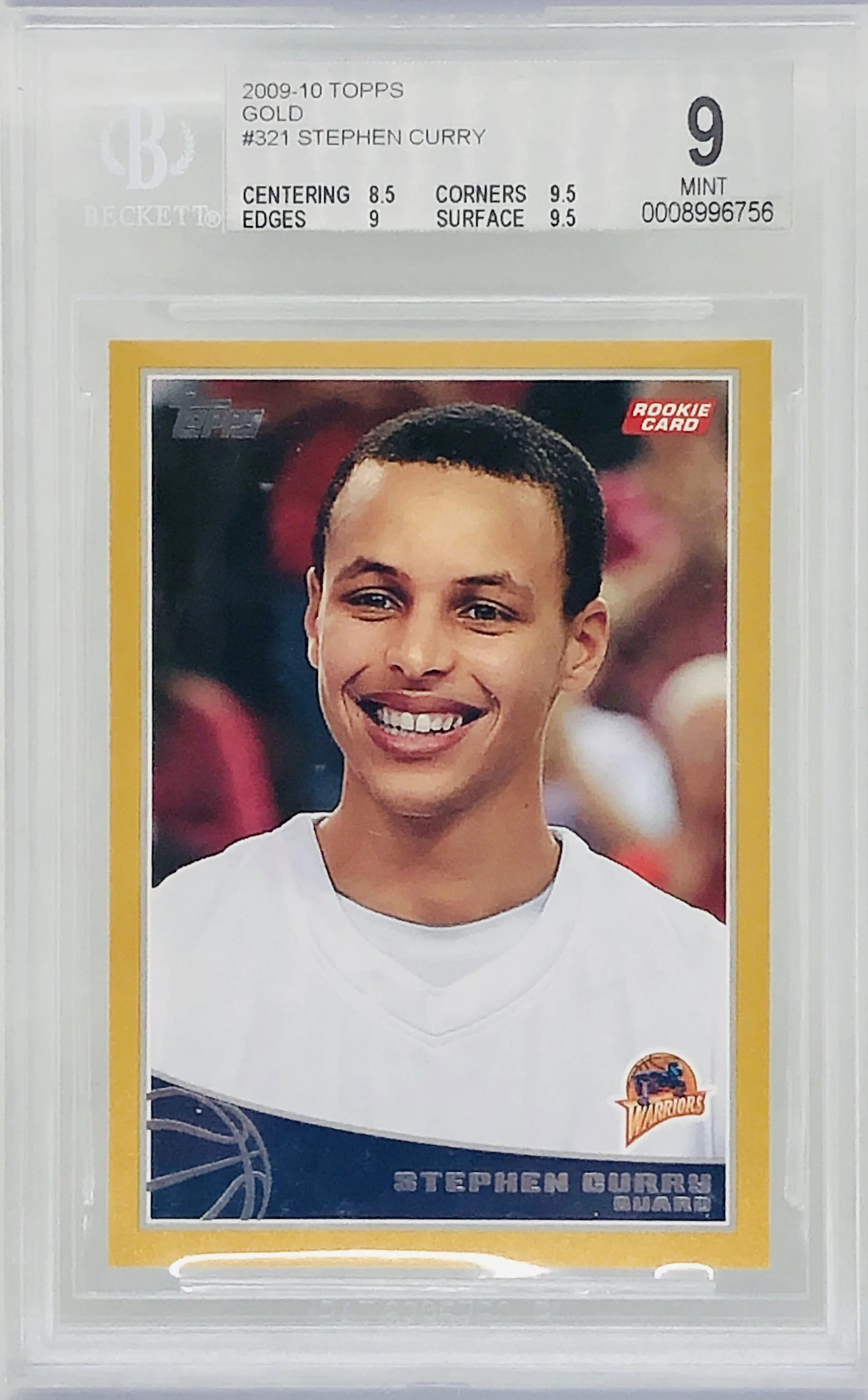 2009-10 Topps Gold Stephen Curry BGS 9