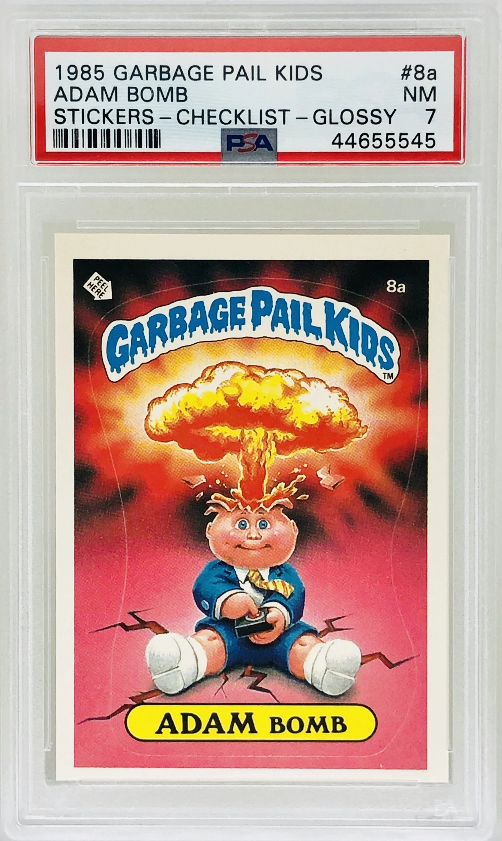 1985 Topps Garbage Pail Kids Adam Bomb Glossy PSA 7