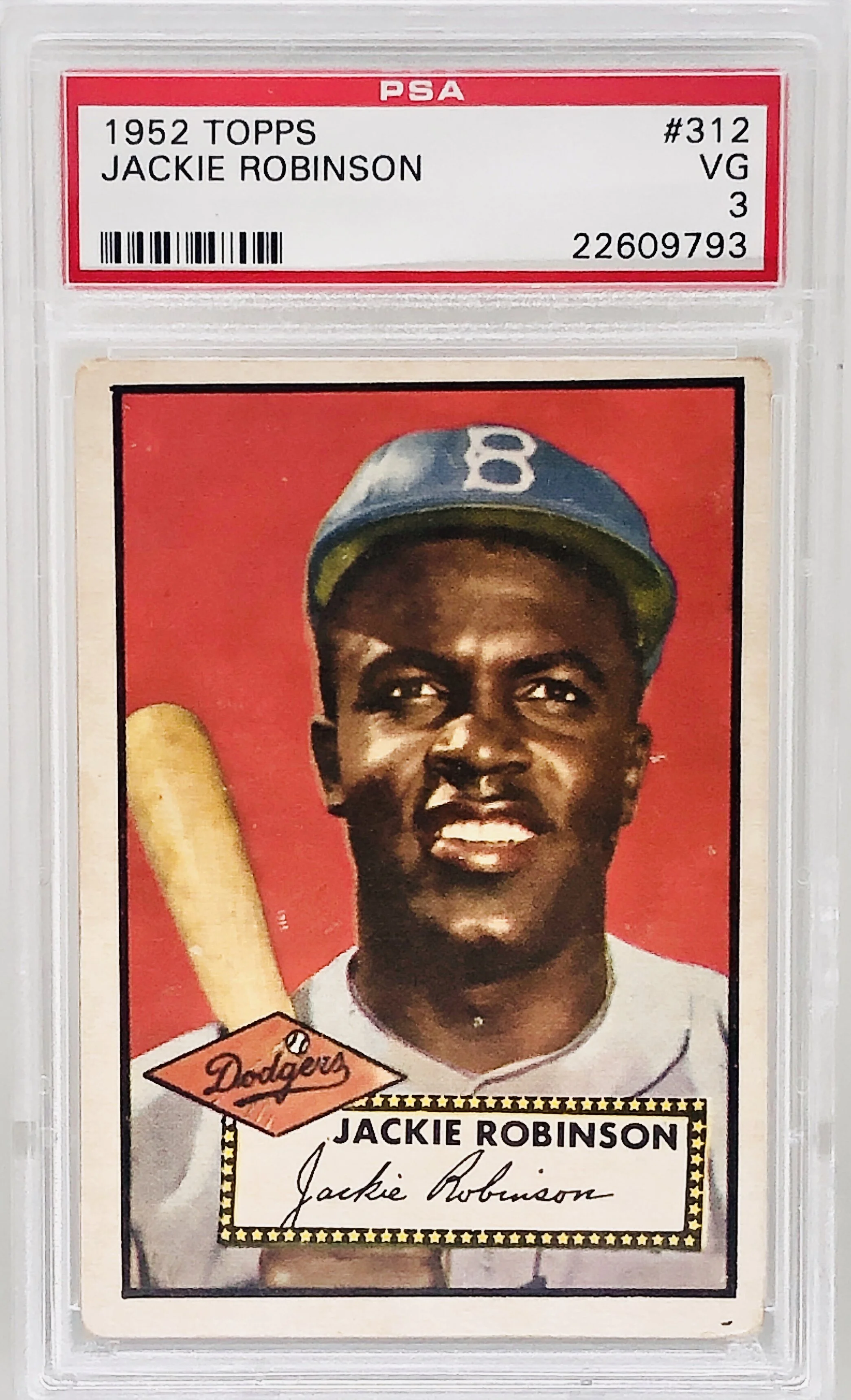 1952 Topps Jackie Robinson RC PSA 3