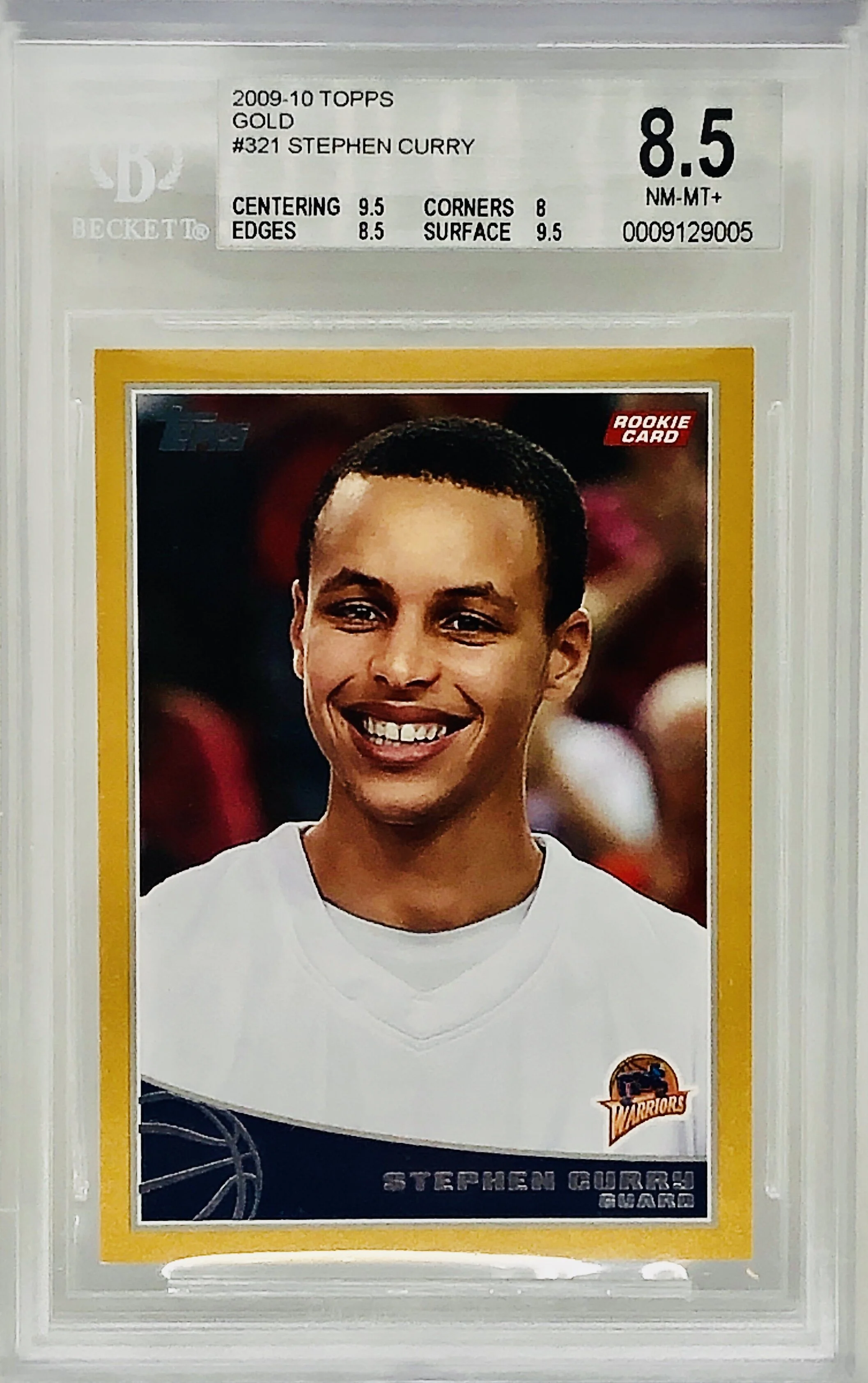 2009-10 Topps Gold Stephen Curry BGS 8.5