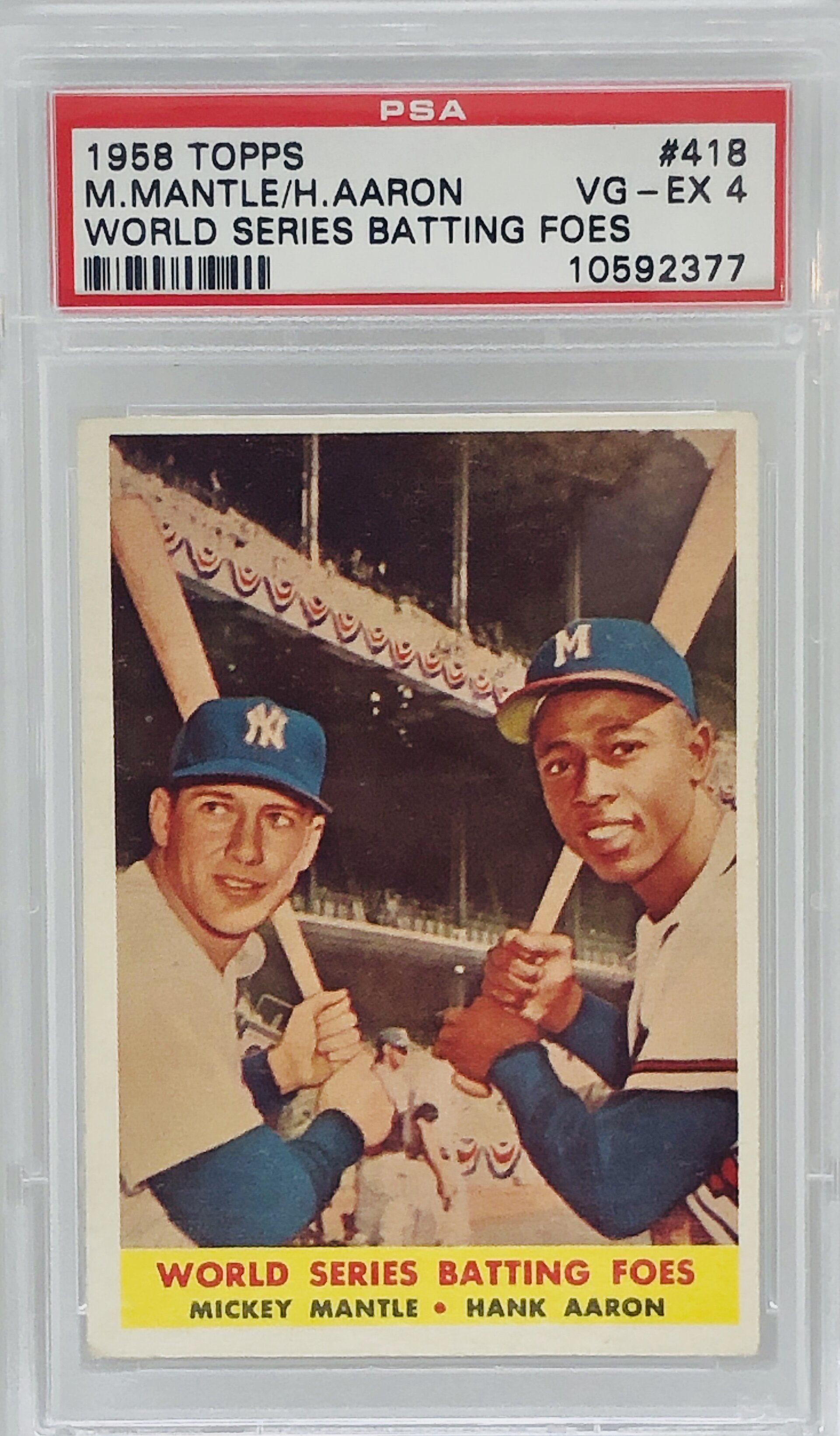 1958 World Series Batting Foes Mantle / Aaron PSA 4