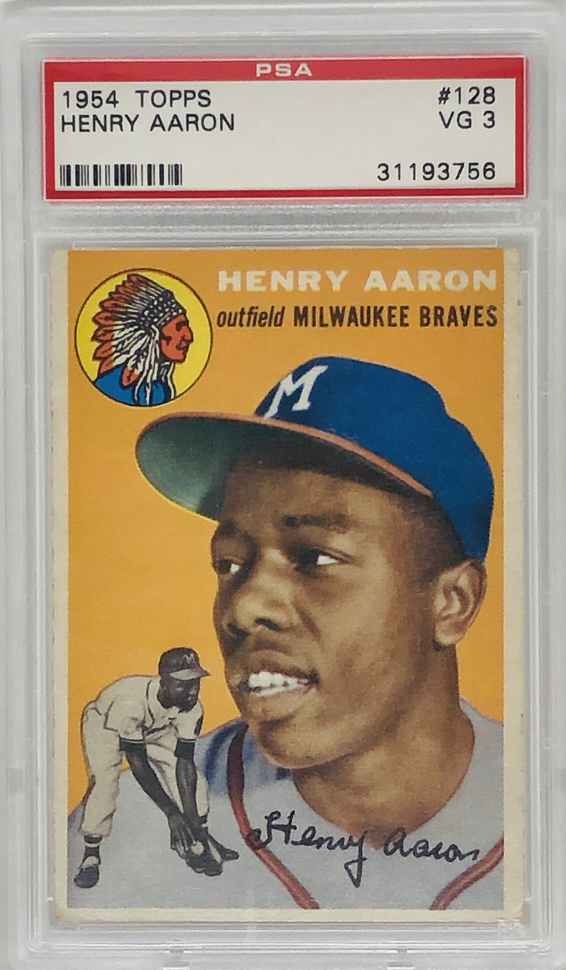1954 Topps Hank Aaron Rookie Card PSA 3