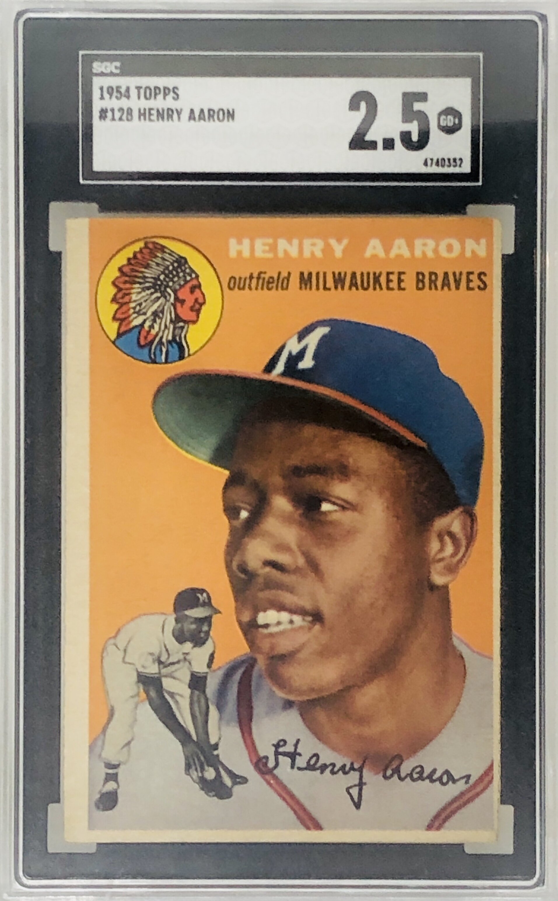 1954 Topps Hank Aaron Rookie Card SGC 2.5