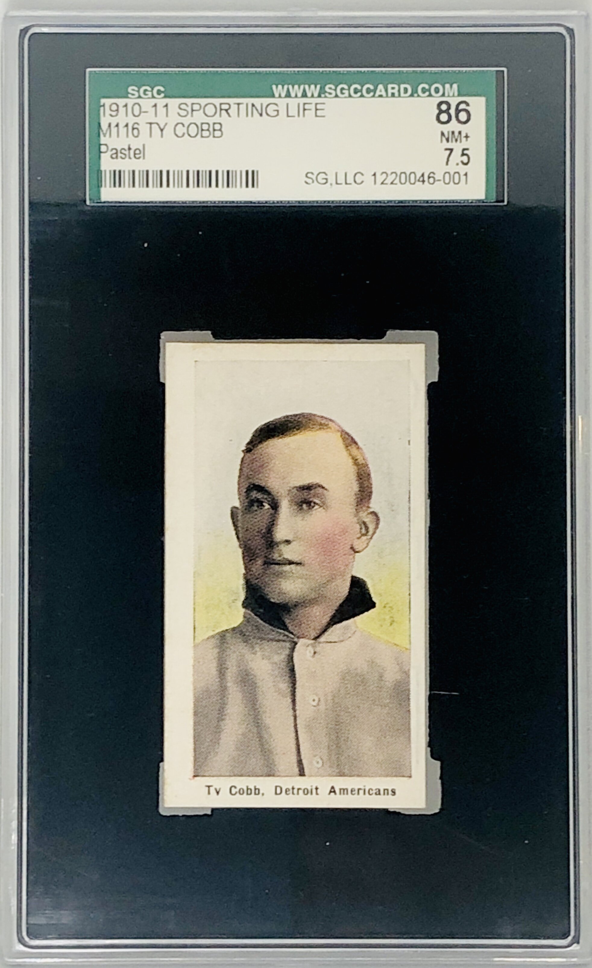 1910-11 Sporting Life Ty Cobb Pastel SGC 86 NM+ 7.5